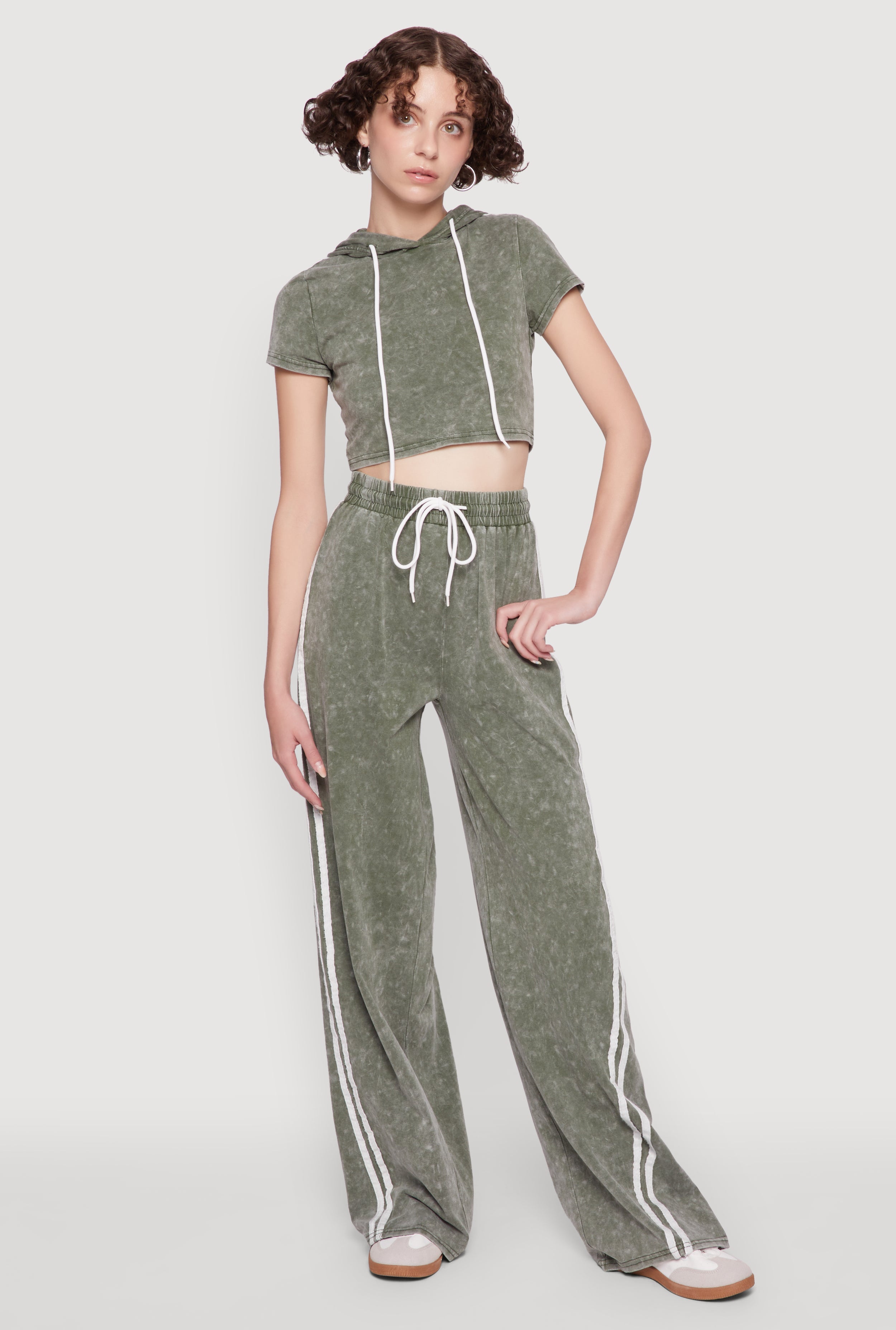 Daisy Mineral Wash Drawstring Waist Active Pants