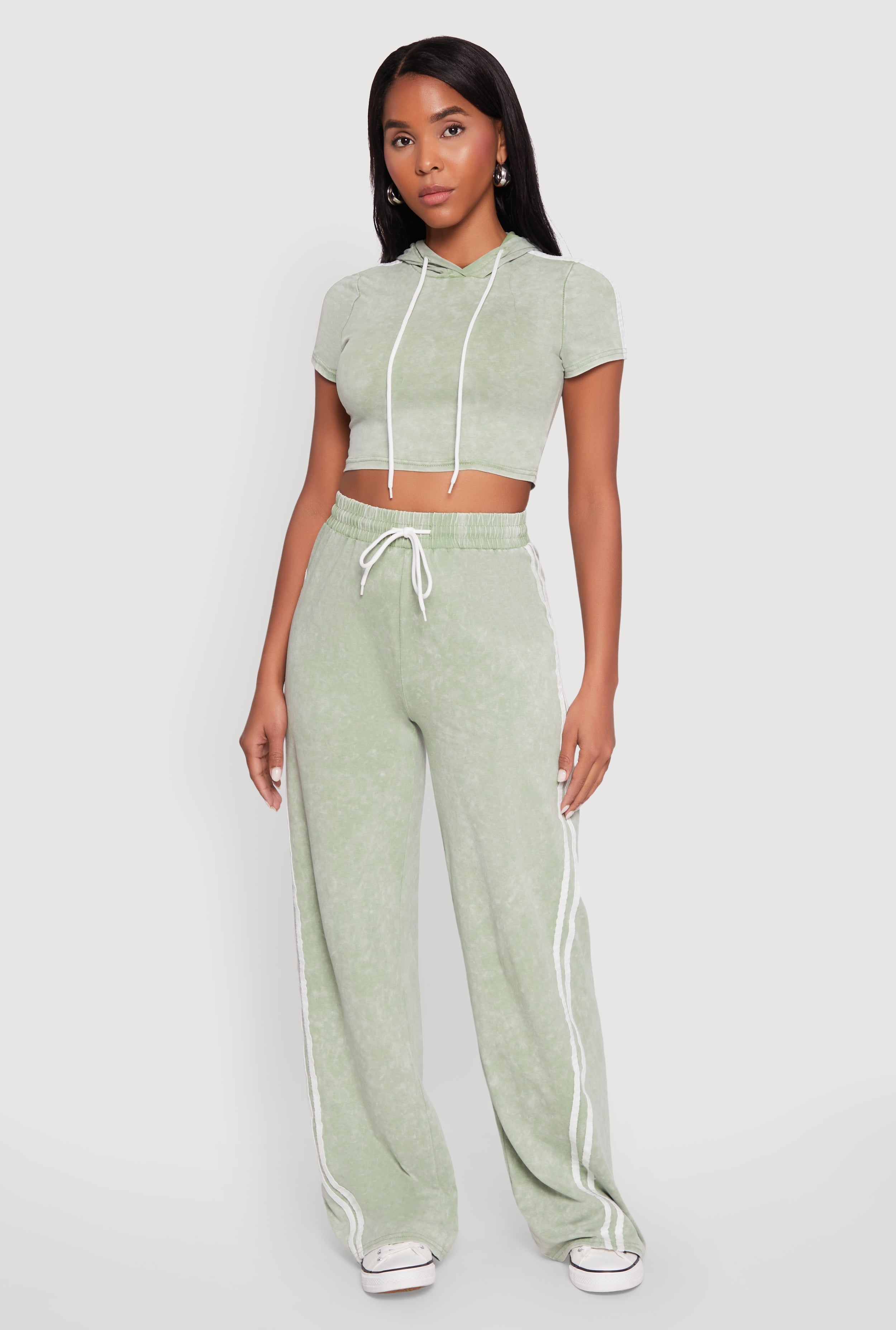 Daisy Mineral Wash Drawstring Waist Active Pants