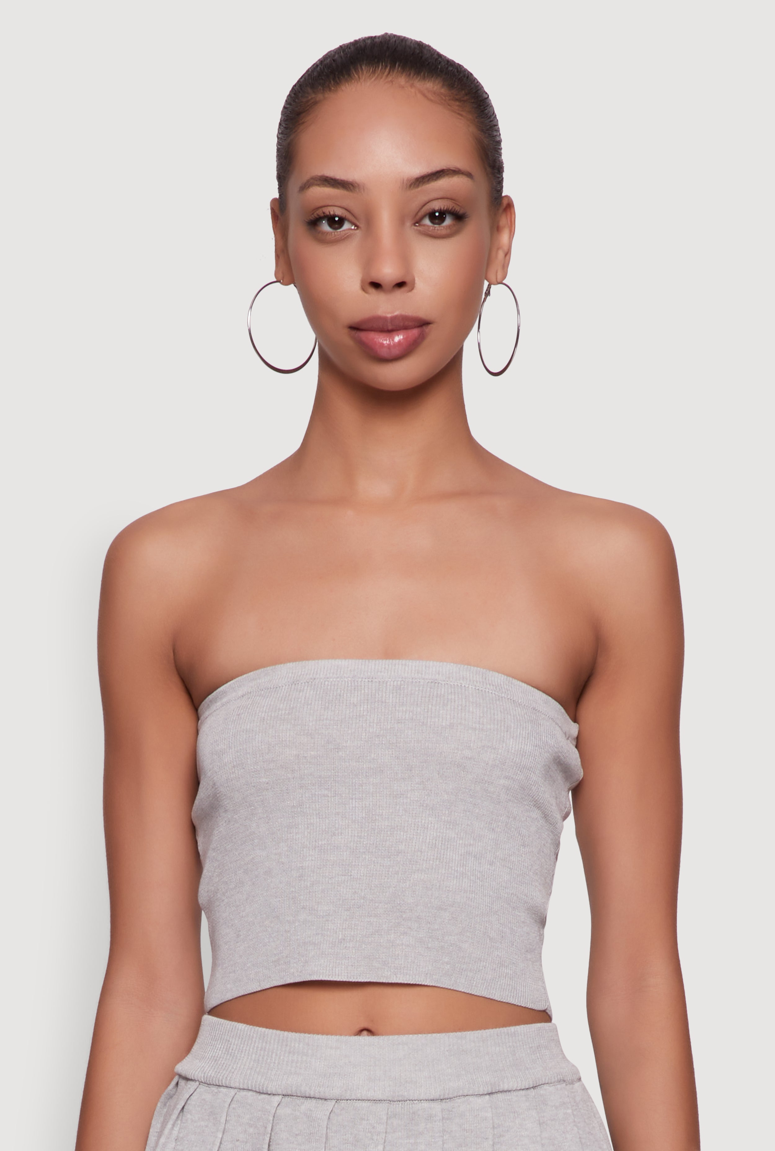Daisy Rib Knit Cropped Tube Top