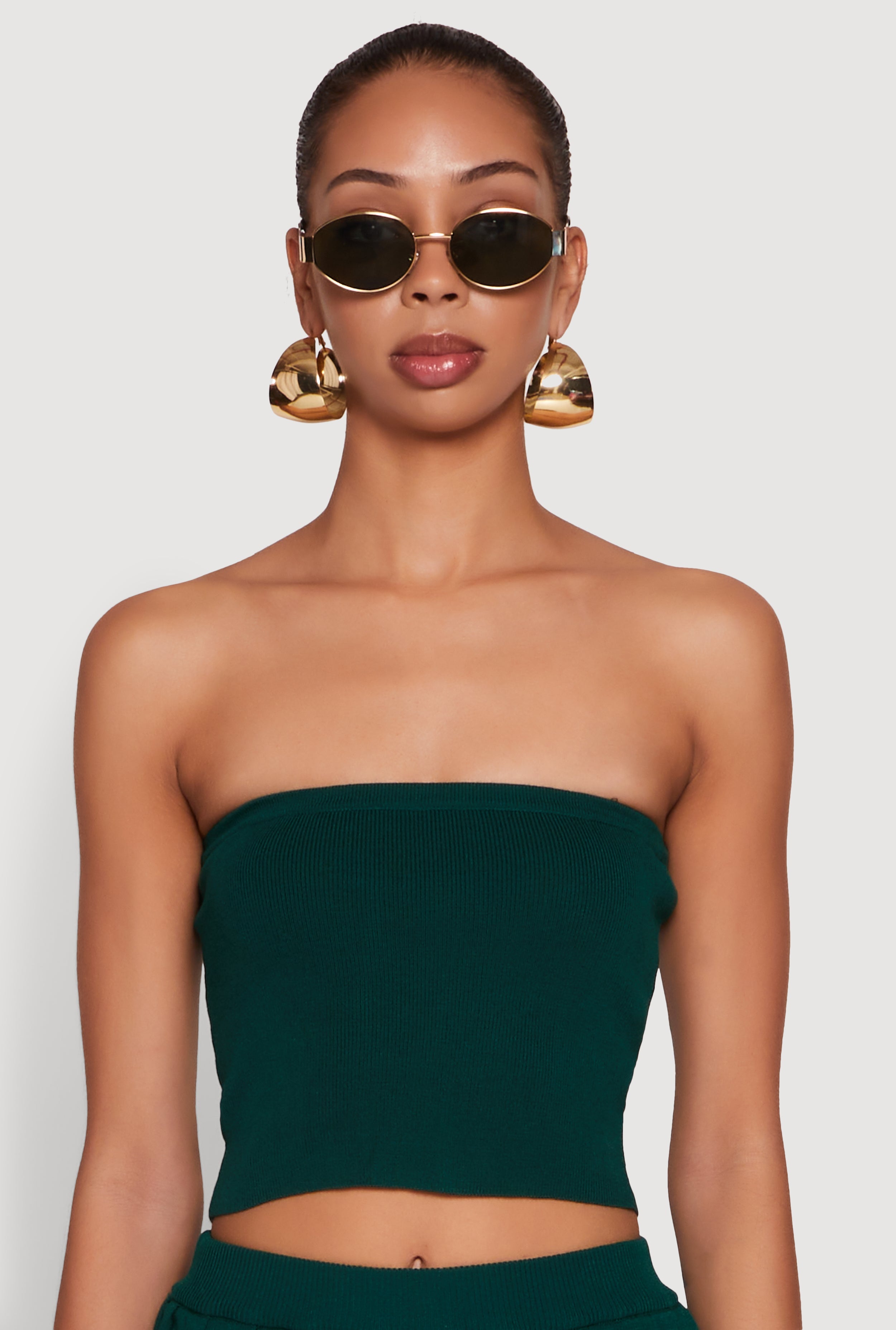 Daisy Rib Knit Cropped Tube Top