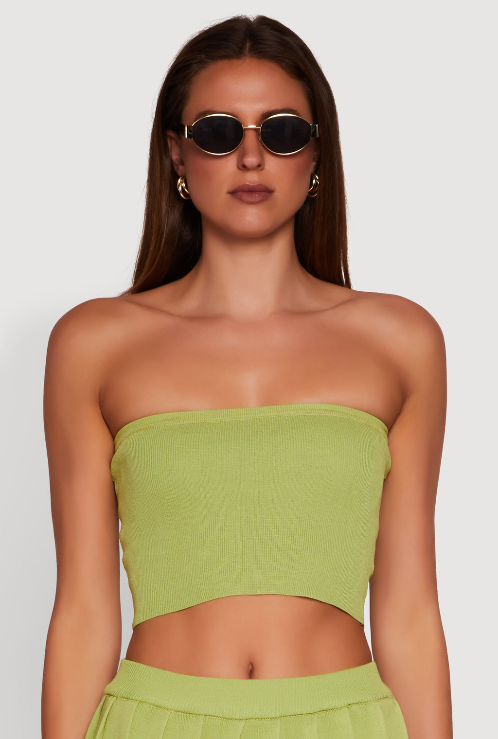 Daisy Rib Knit Cropped Tube Top