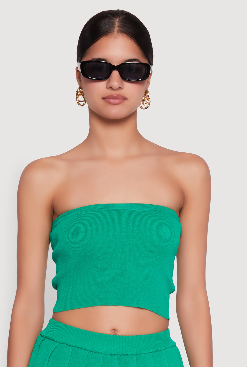 Daisy Rib Knit Cropped Tube Top