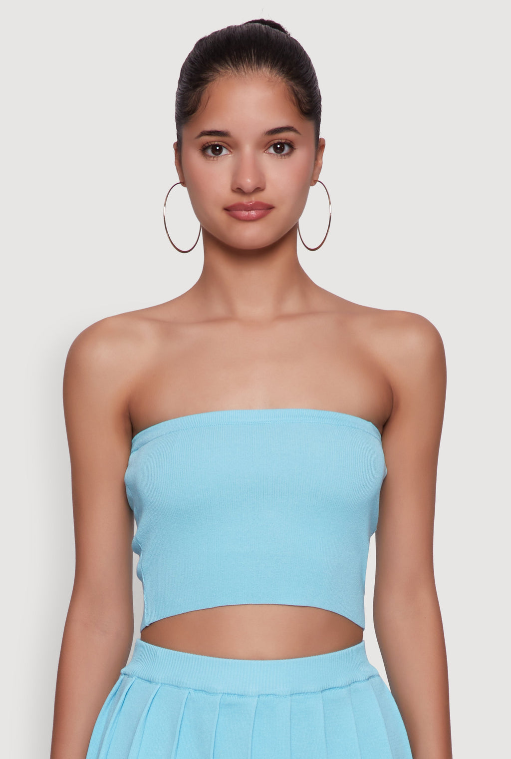 Daisy Rib Knit Cropped Tube Top