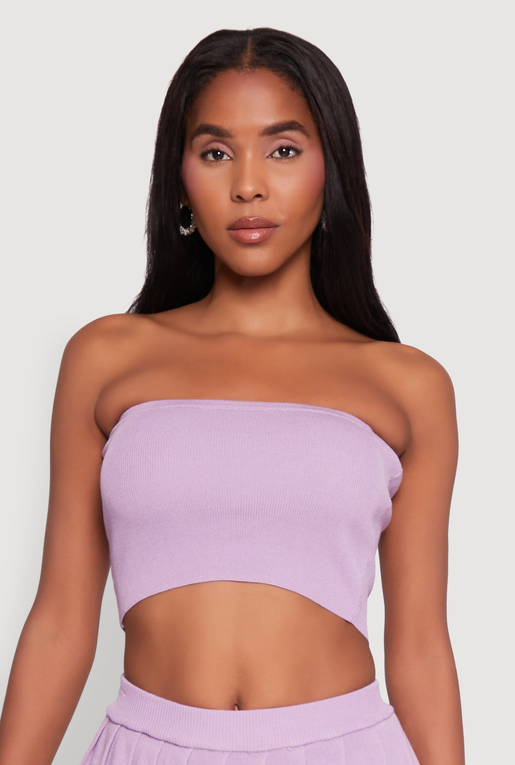 Daisy Rib Knit Cropped Tube Top
