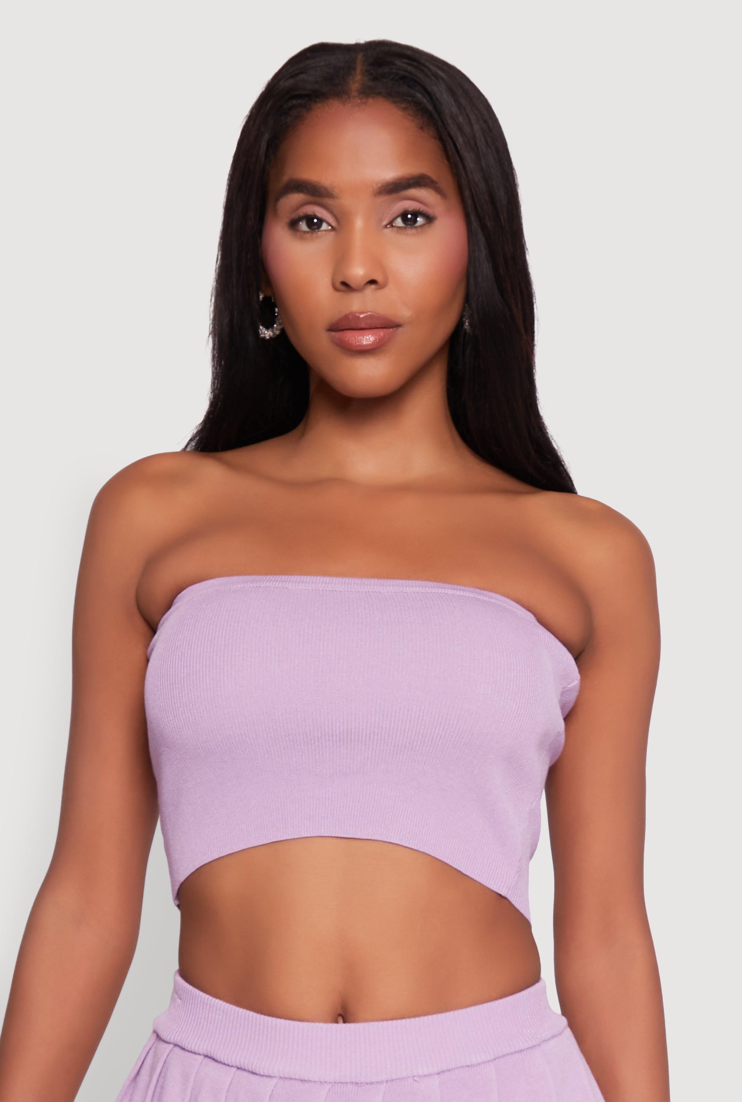 Daisy Rib Knit Cropped Tube Top