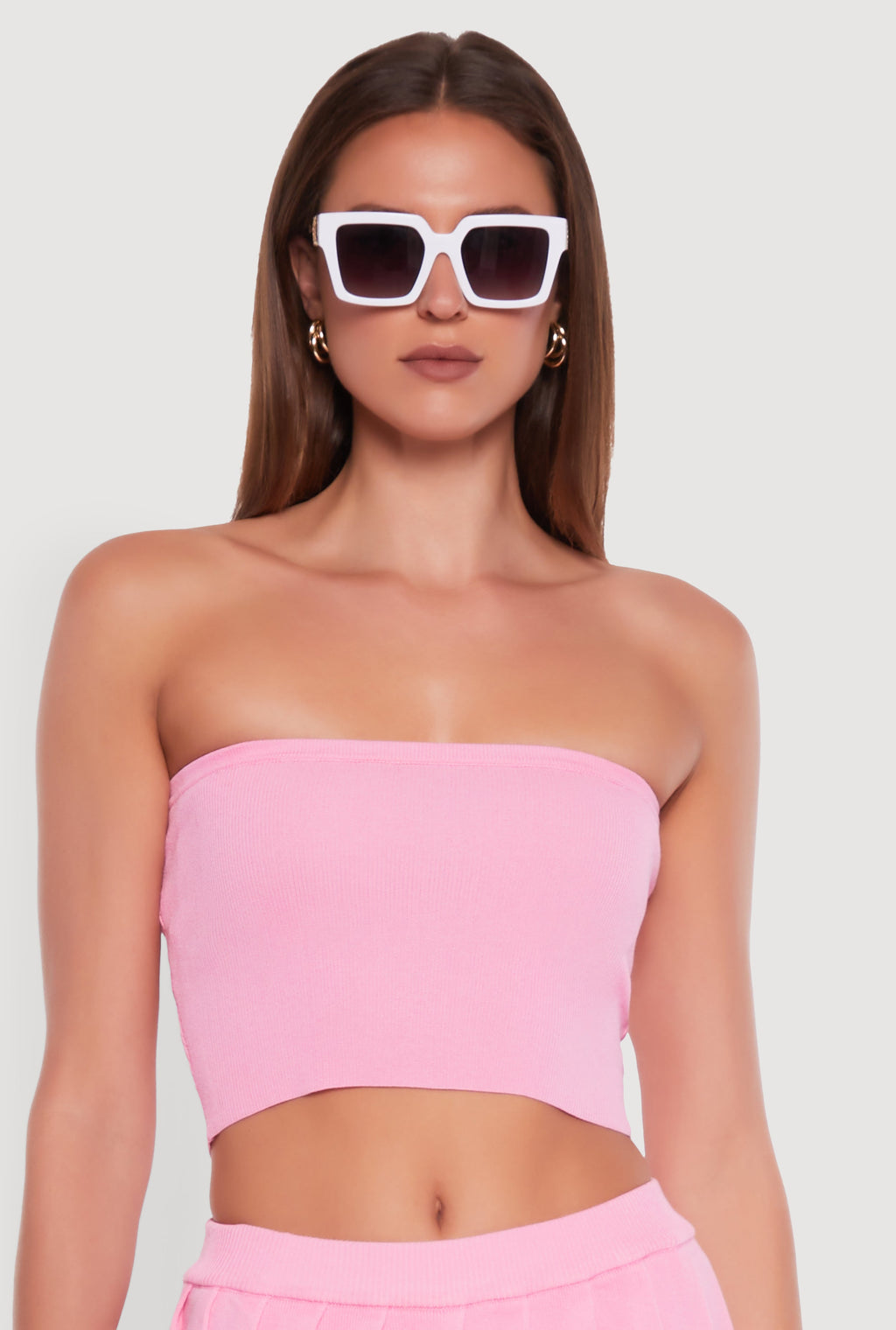 Daisy Rib Knit Cropped Tube Top