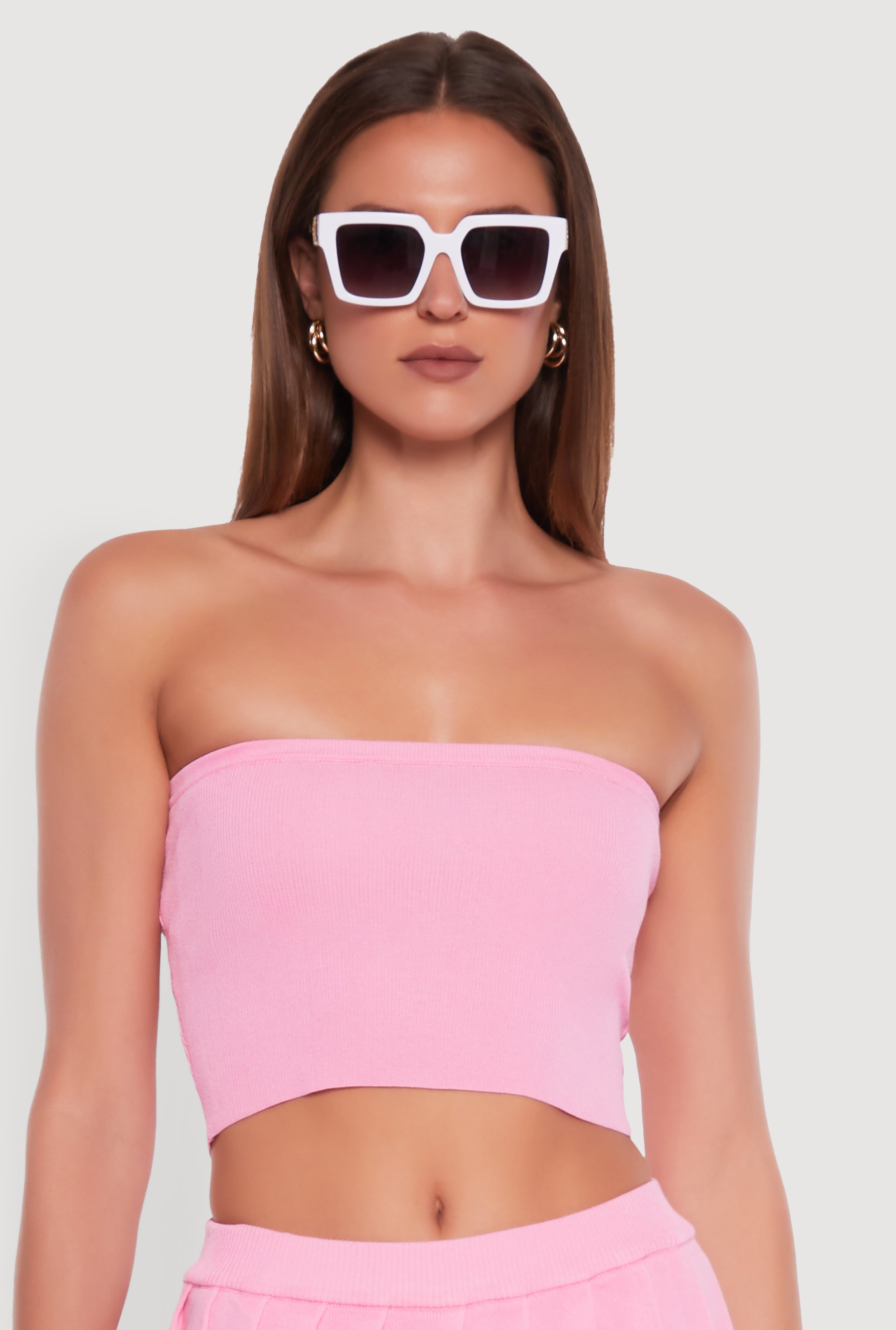 Daisy Rib Knit Cropped Tube Top