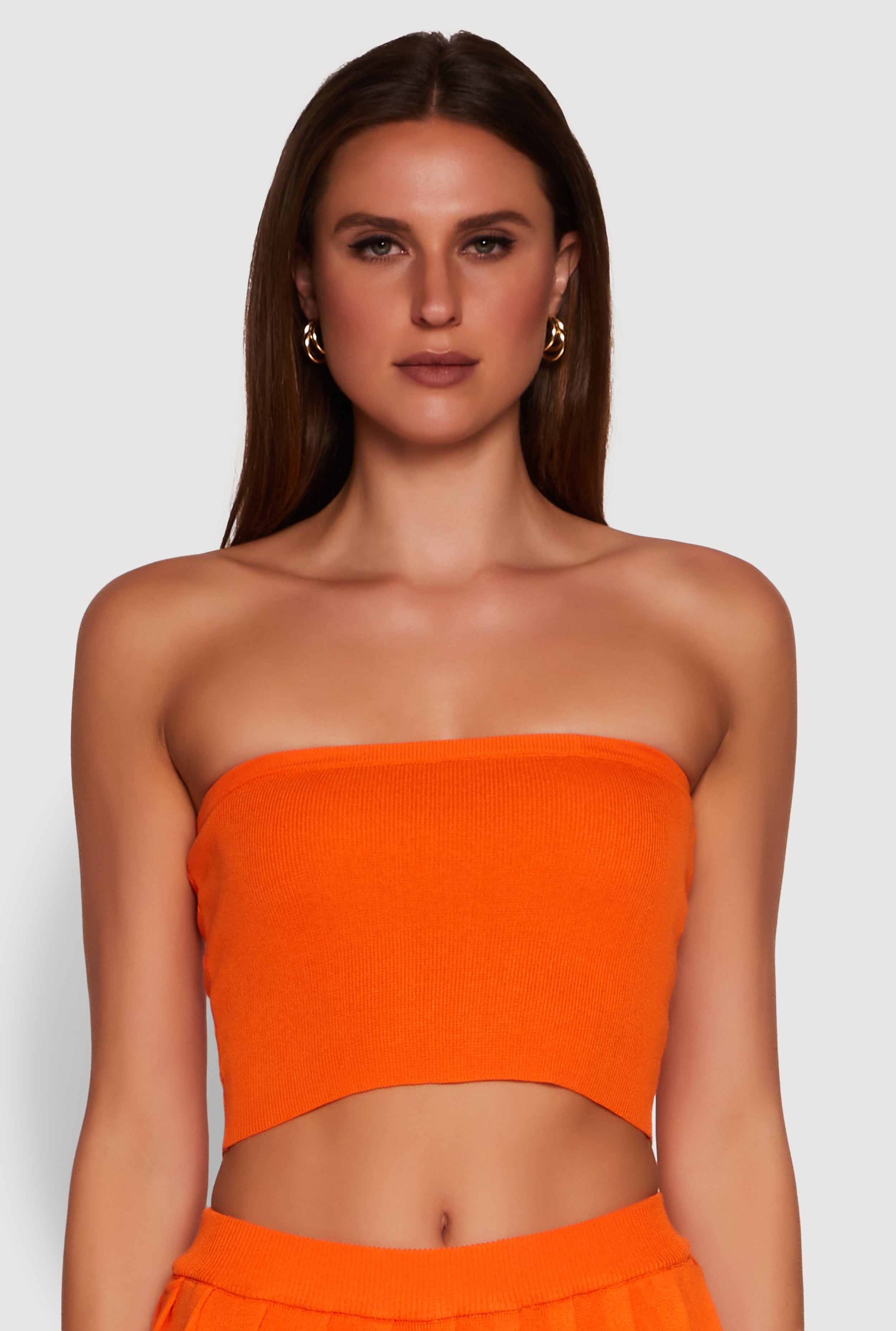 Daisy Rib Knit Cropped Tube Top