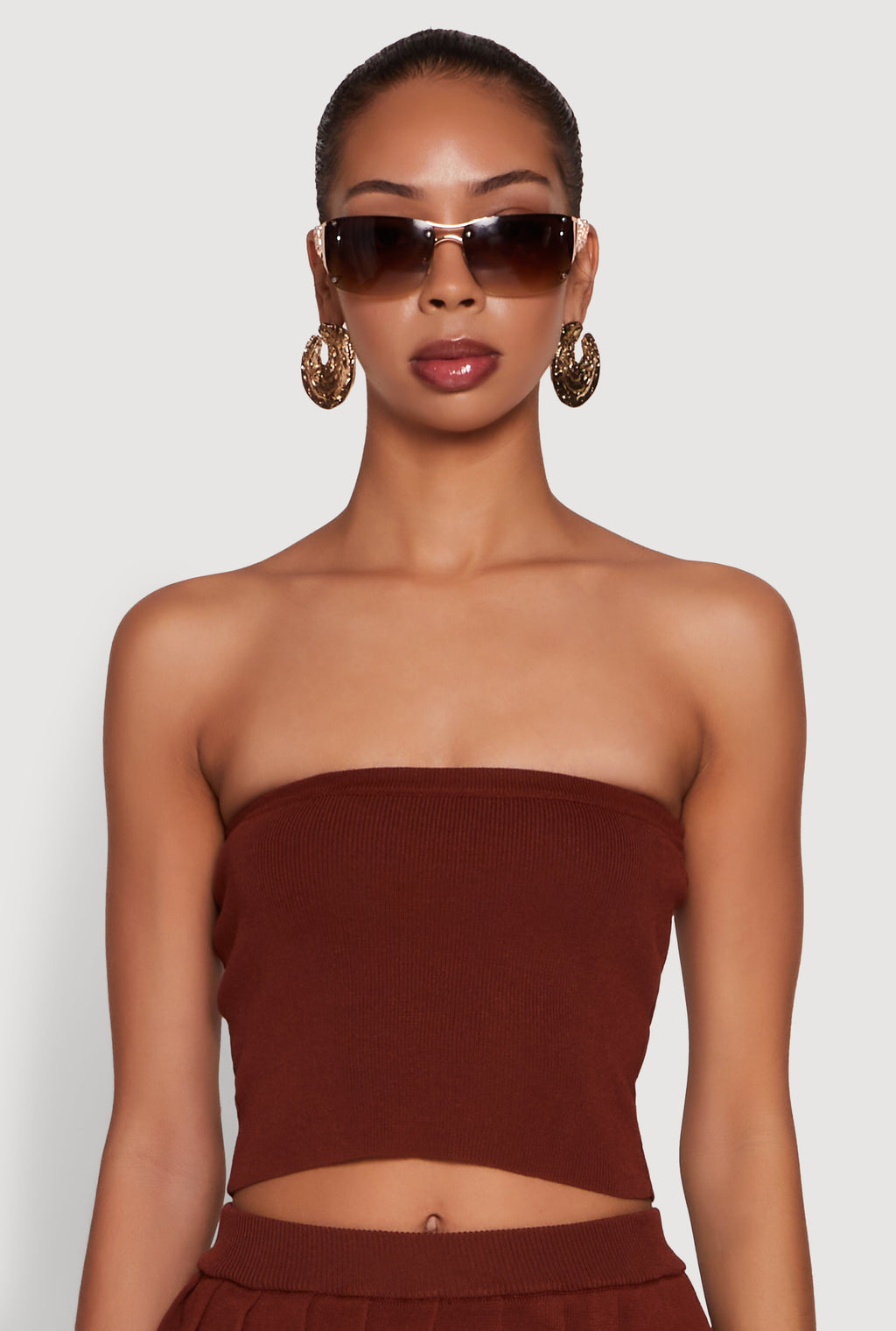 Daisy Rib Knit Cropped Tube Top