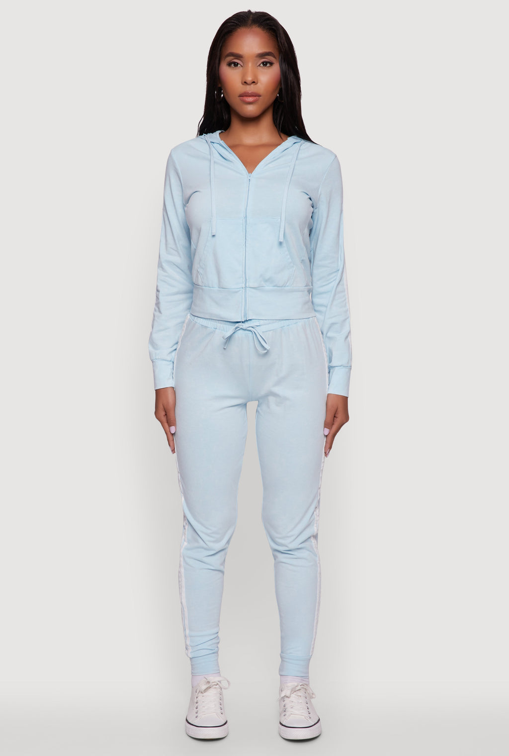 Daisy Mineral Wash Drawstring Waist Varsity Stripe Joggers