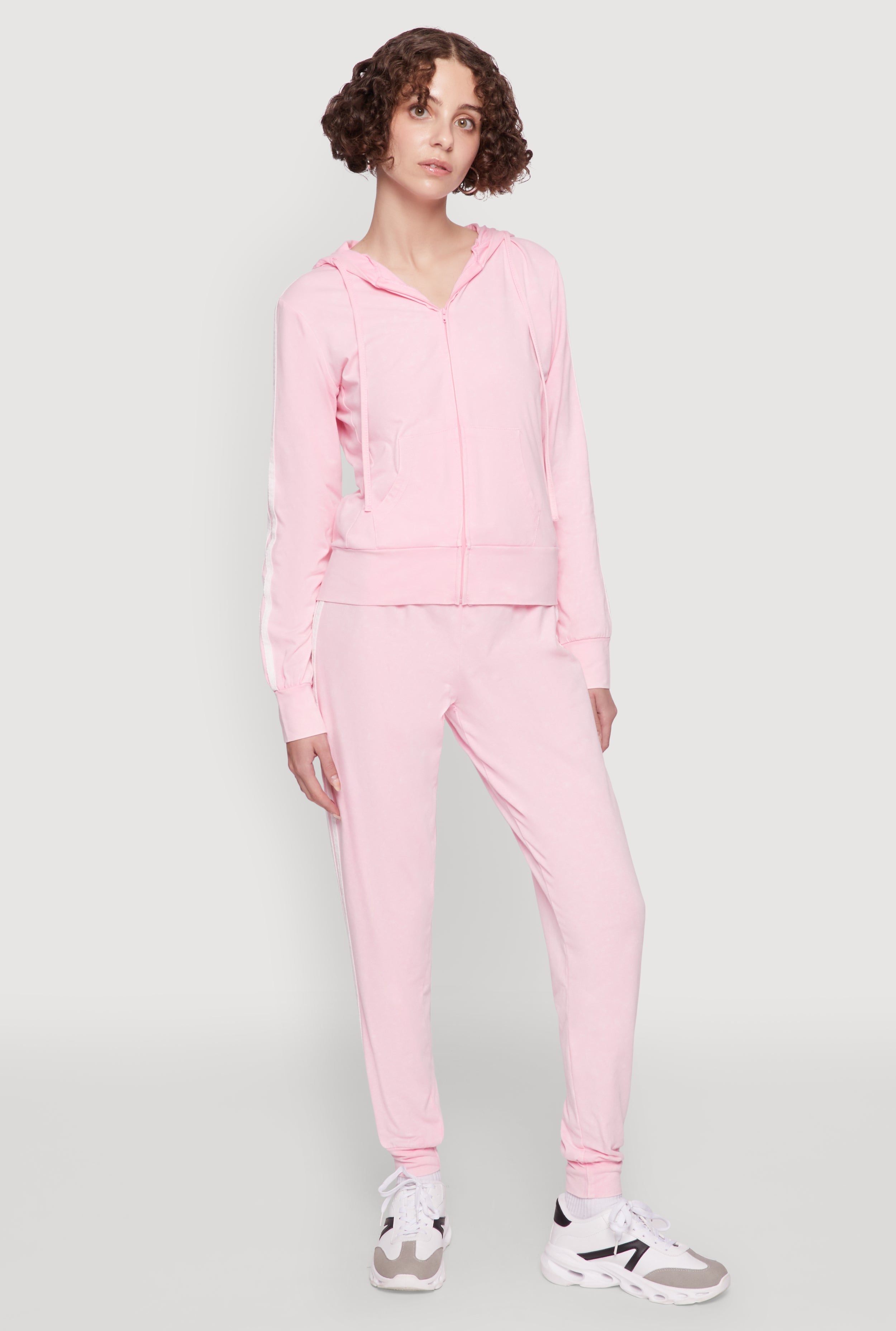 Daisy Mineral Wash Drawstring Waist Varsity Stripe Joggers
