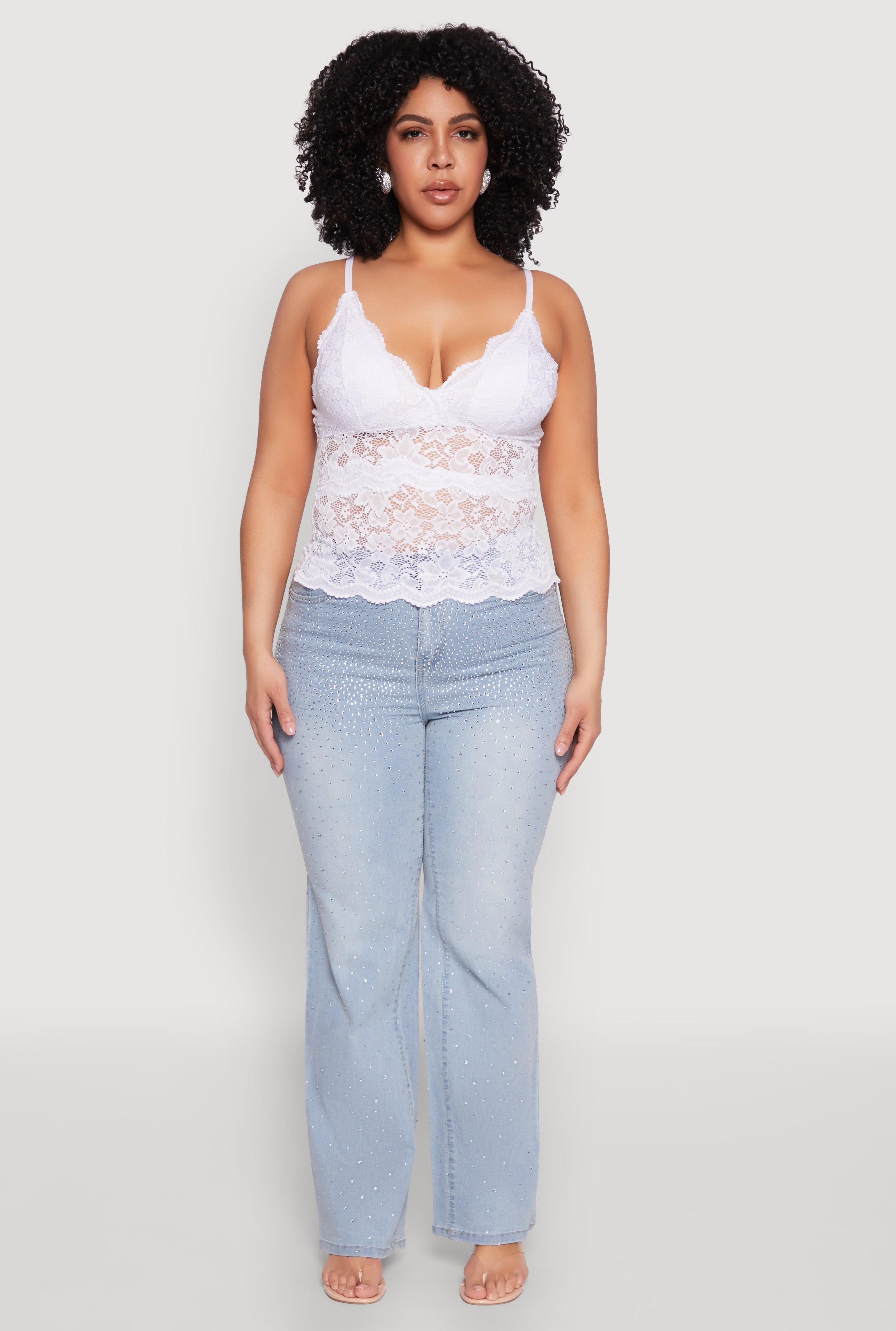 Plus Size Floral Lace Cami