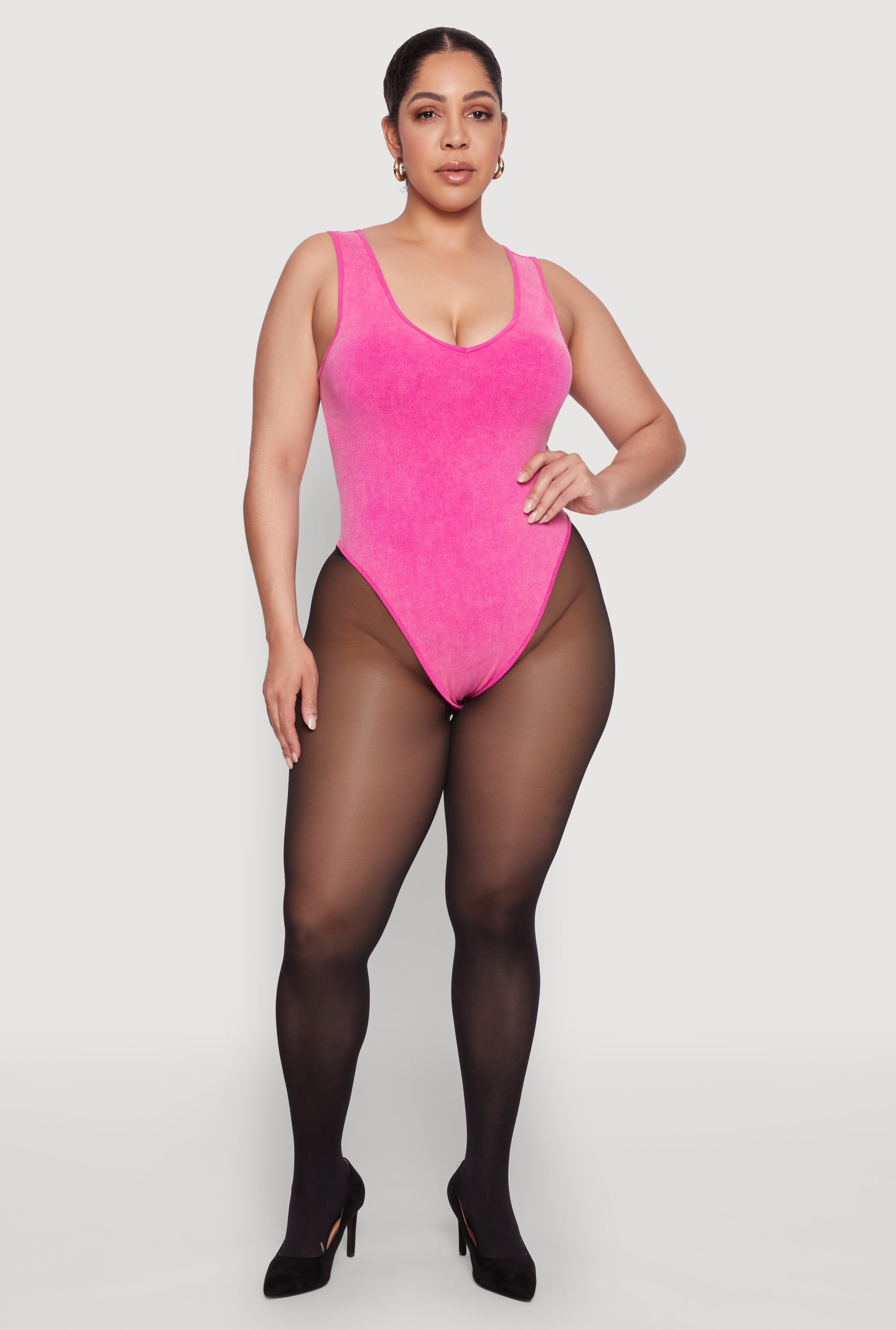 Plus Size Mineral Wash Tank Bodysuit