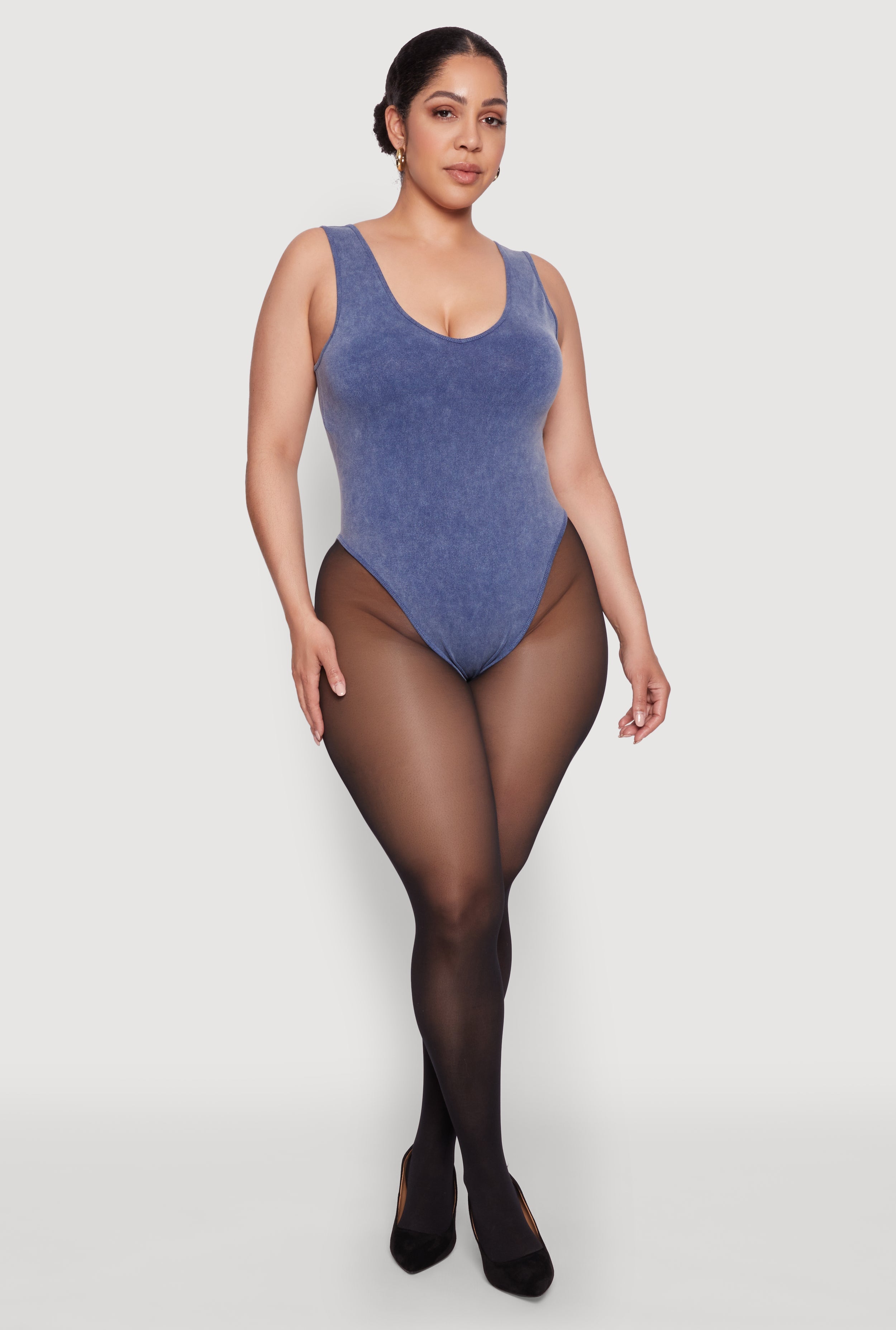 Plus Size Mineral Wash Tank Bodysuit