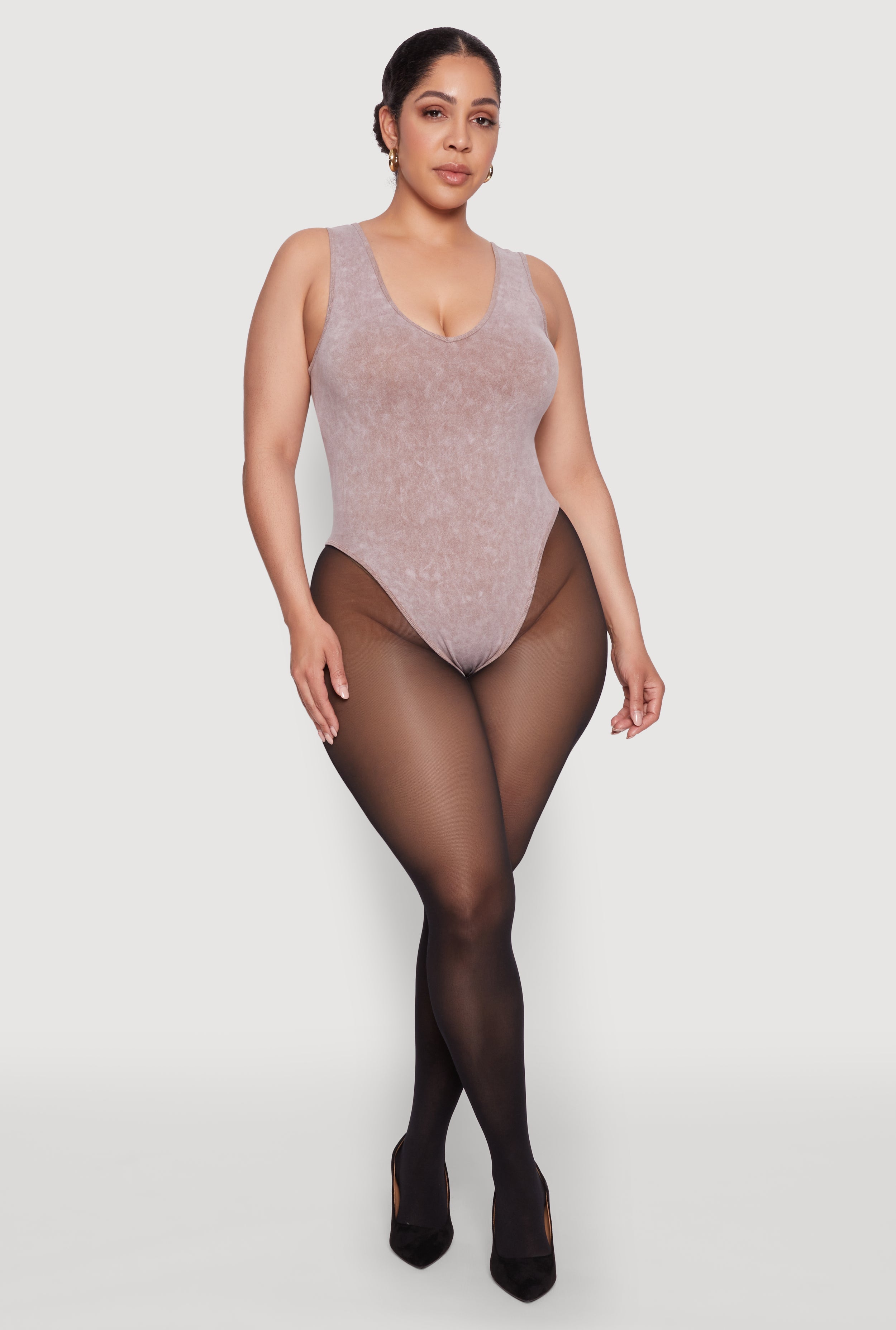 Plus Size Mineral Wash Tank Bodysuit