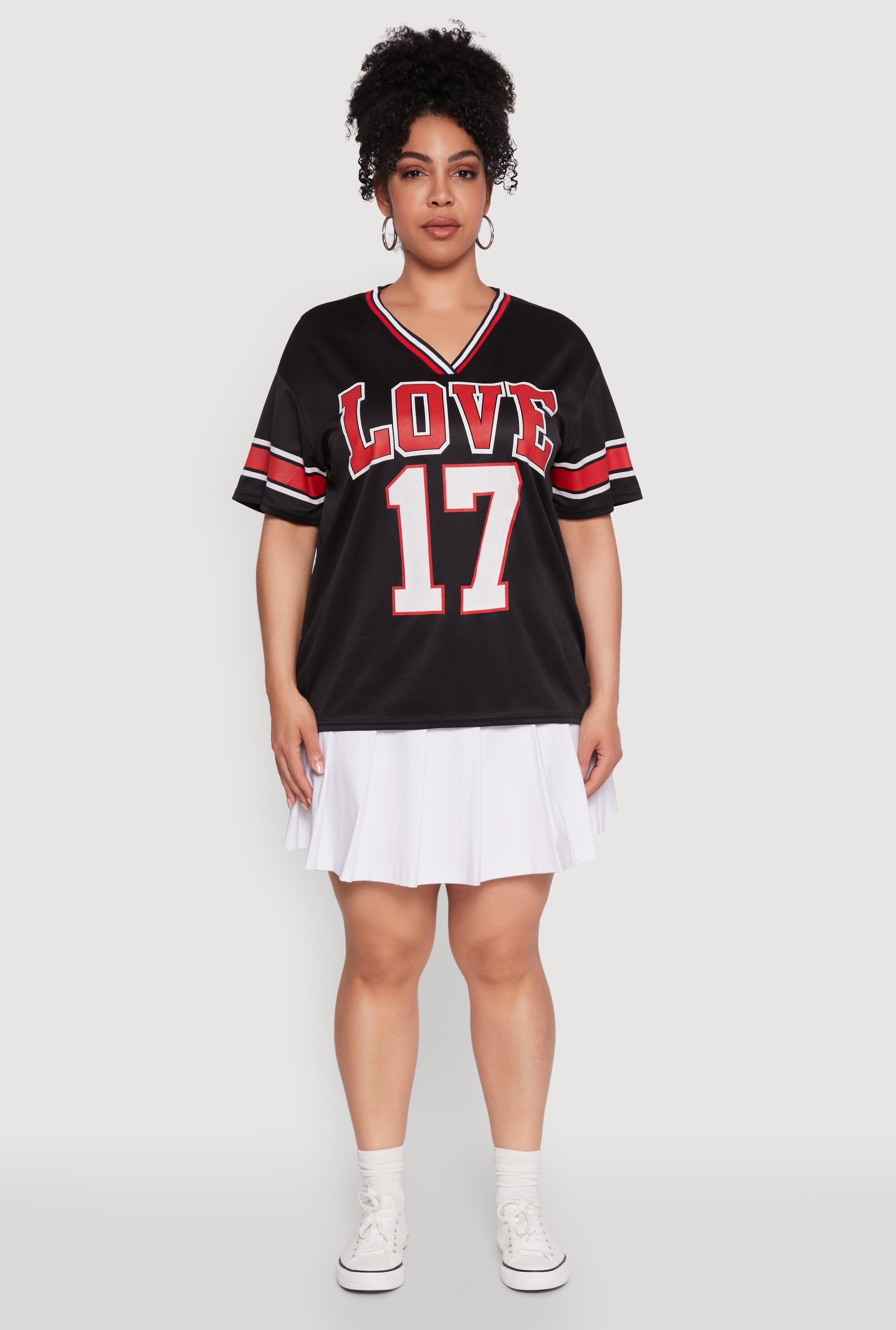 Plus Size Love 17 Football Jersey