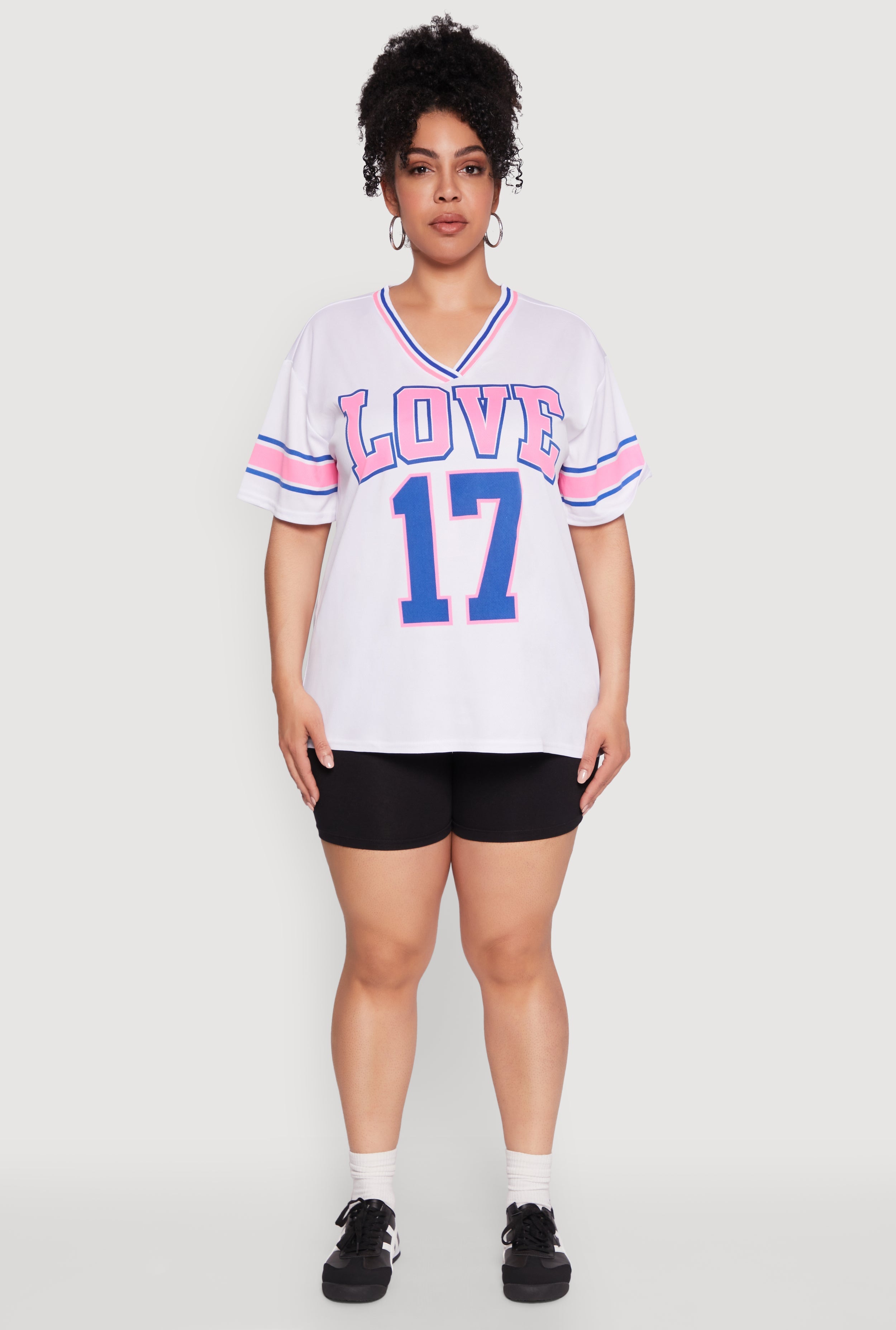 Plus Size Love 17 Football Jersey