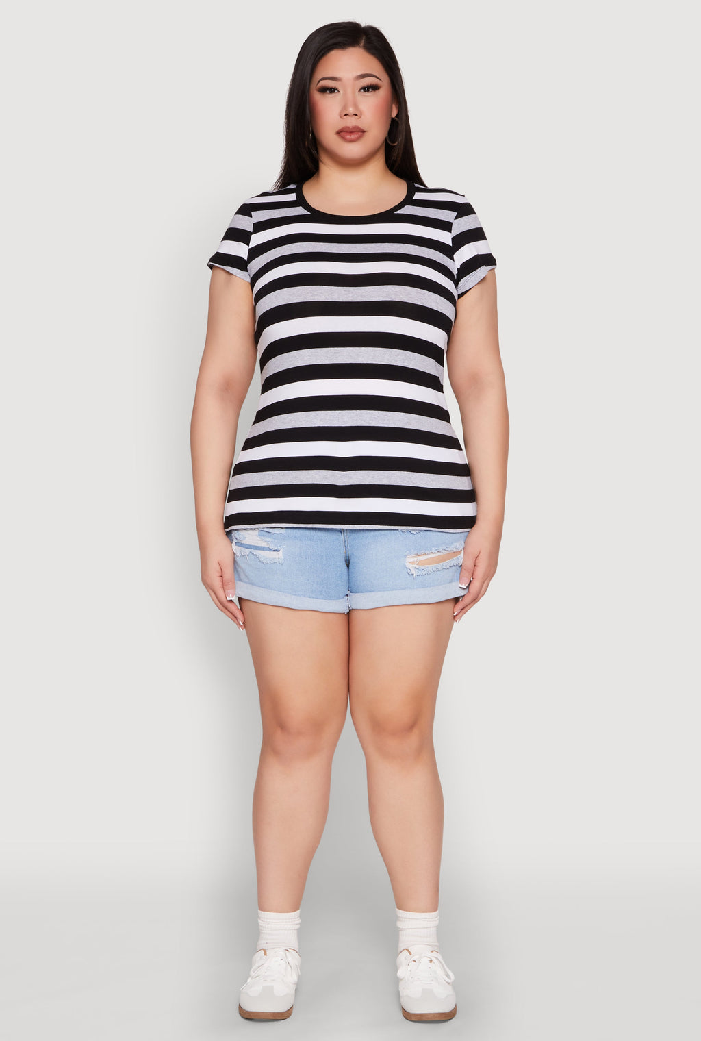 Plus Size Striped Tee