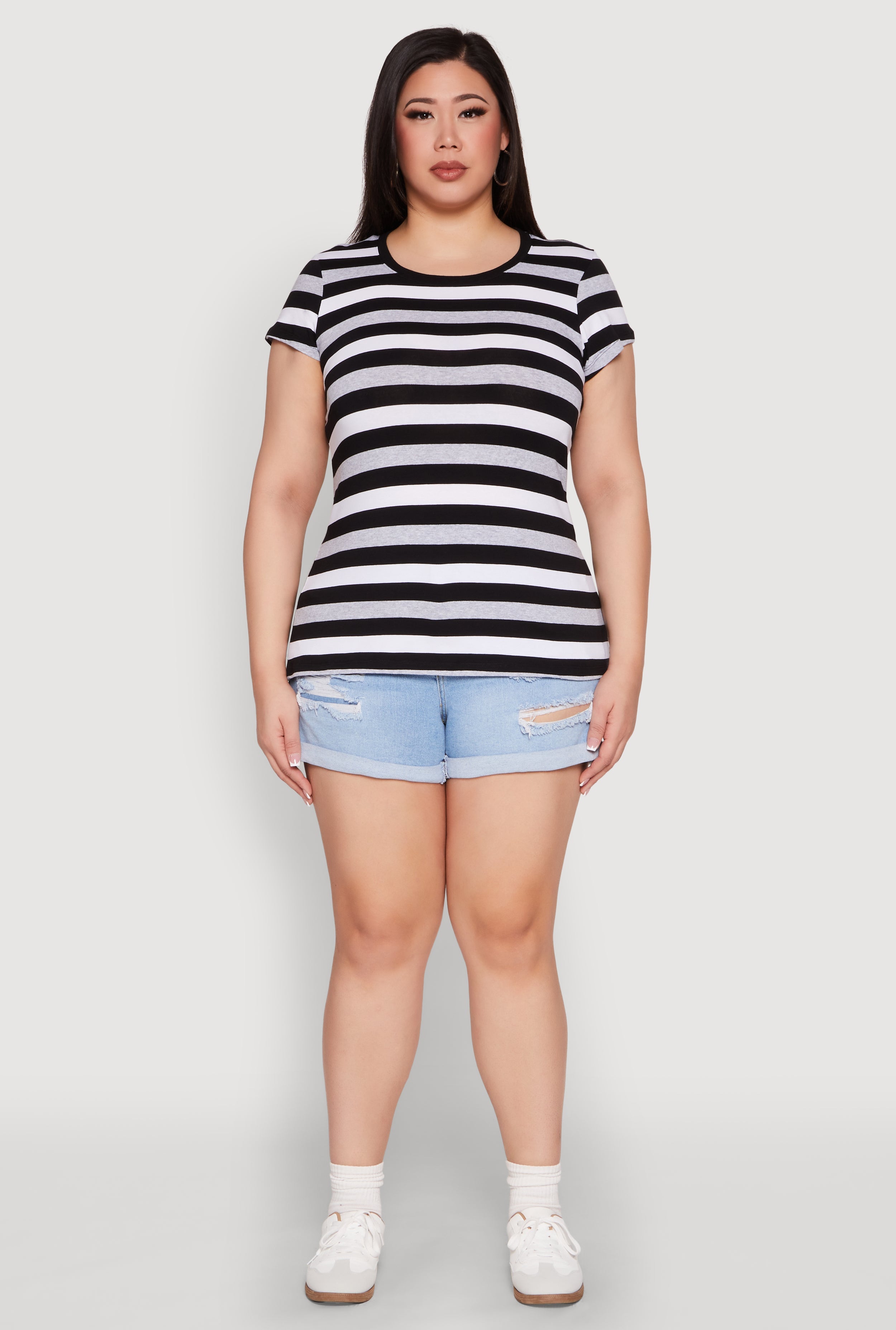 Plus Size Striped Tee