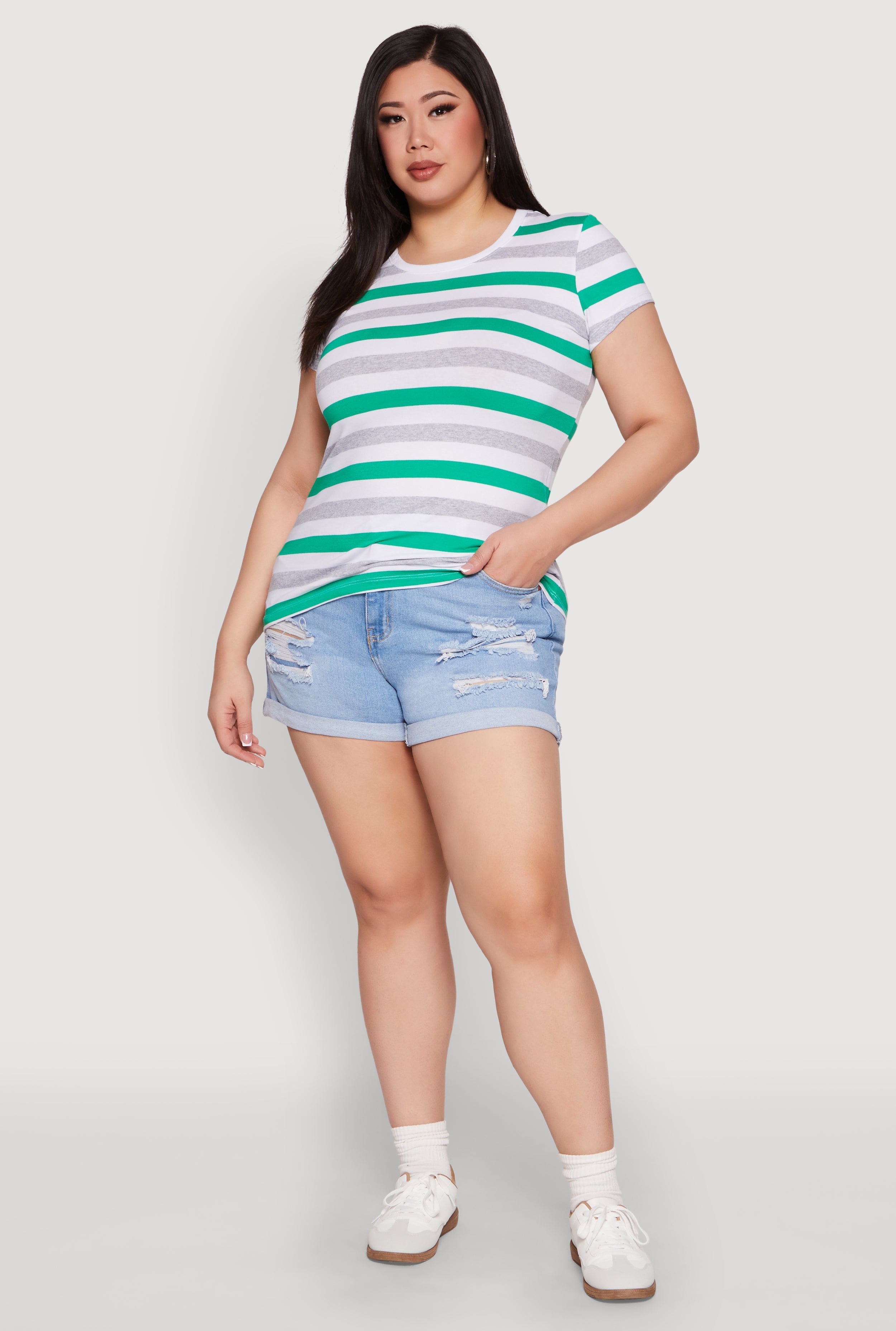 Plus Size Striped Tee