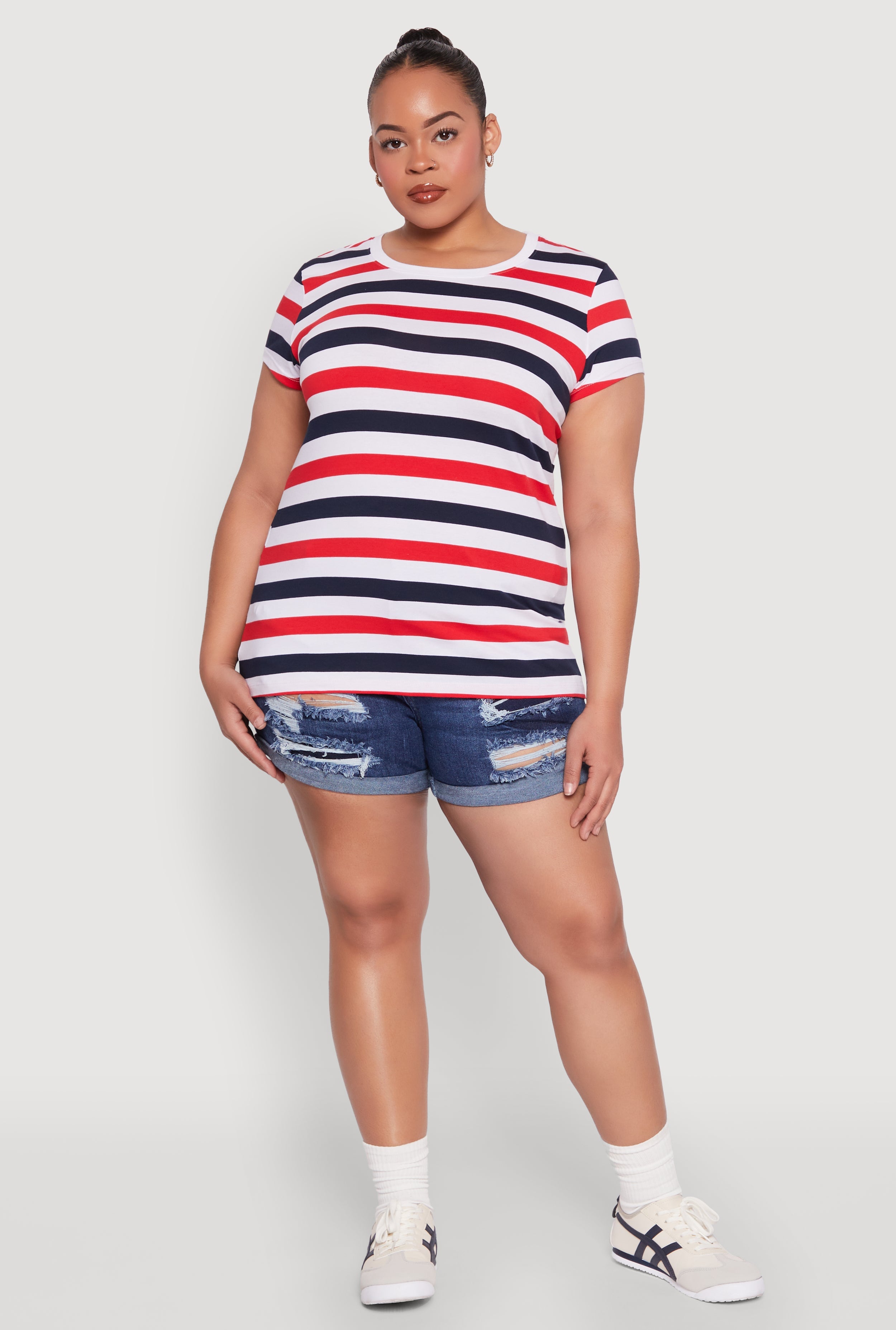 Plus Size Striped Tee