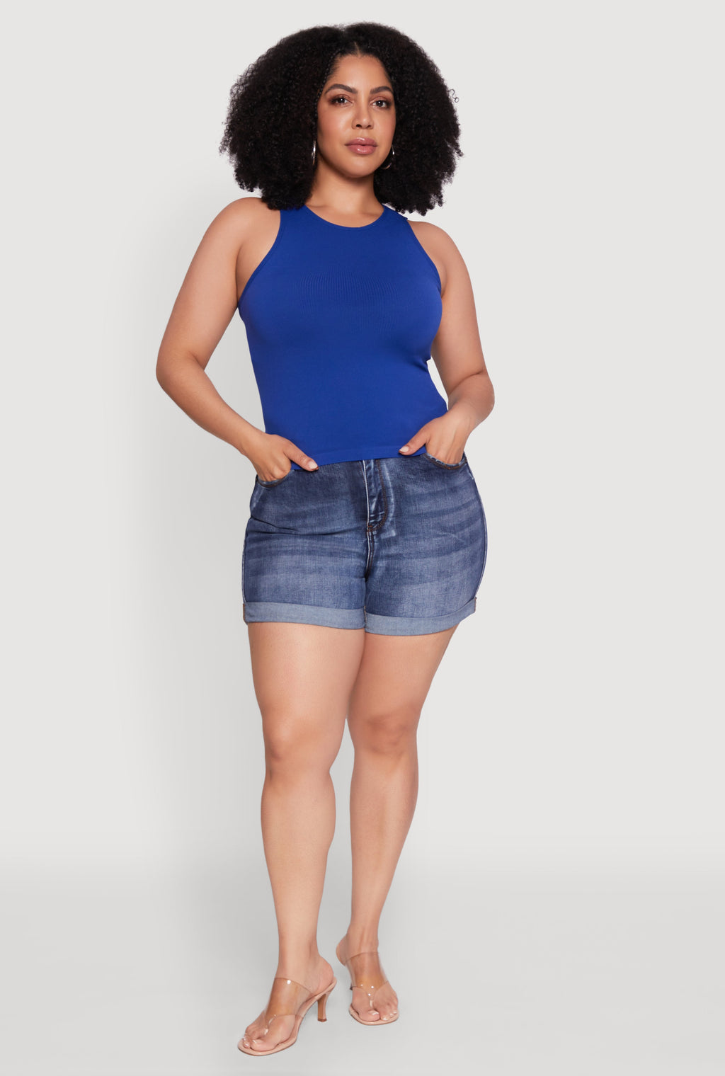 Plus Size Basic Crew Neck Tank Top