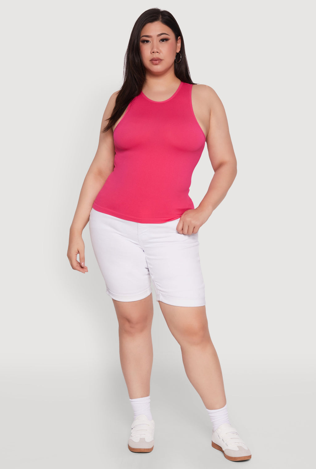 Plus Size Basic Crew Neck Tank Top