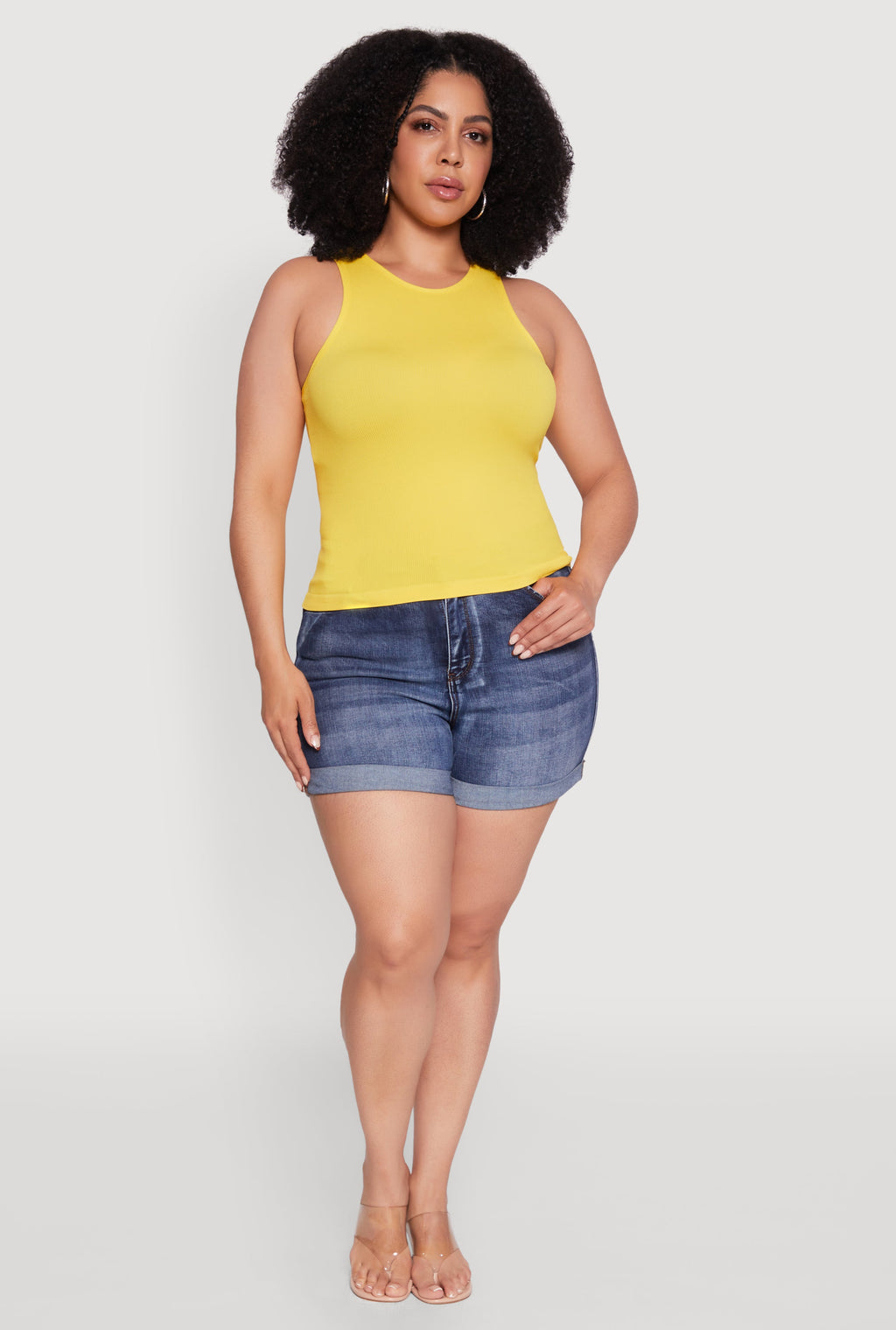 Plus Size Basic Crew Neck Tank Top