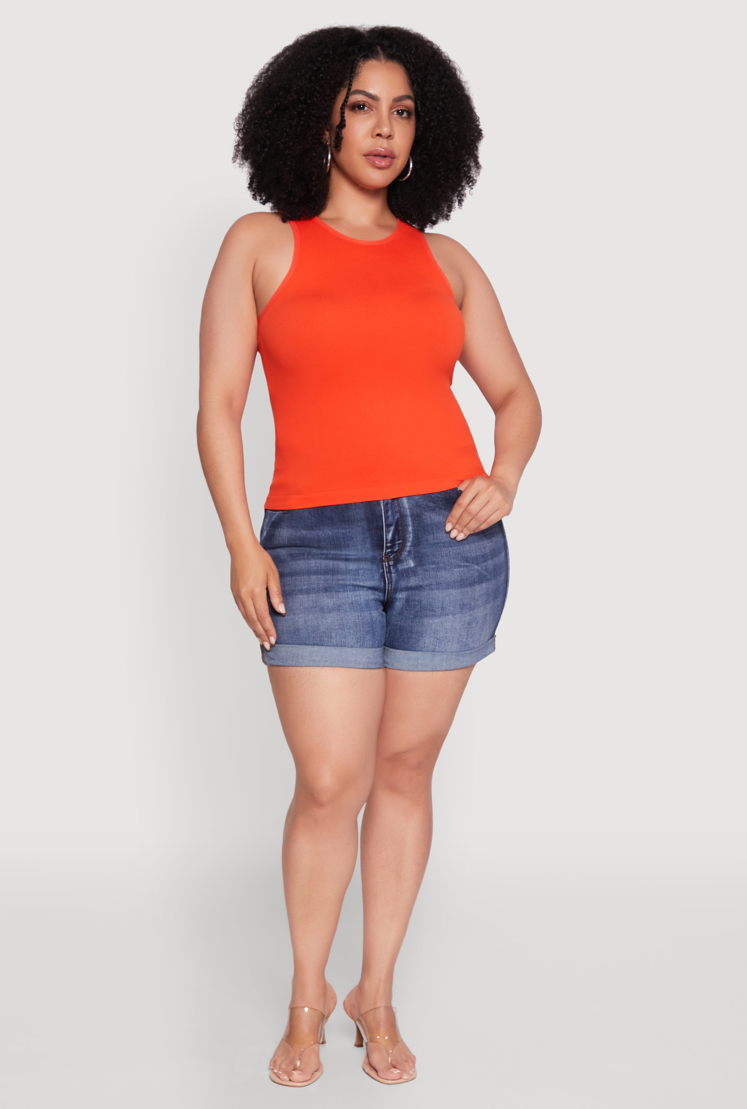 Plus Size Basic Crew Neck Tank Top