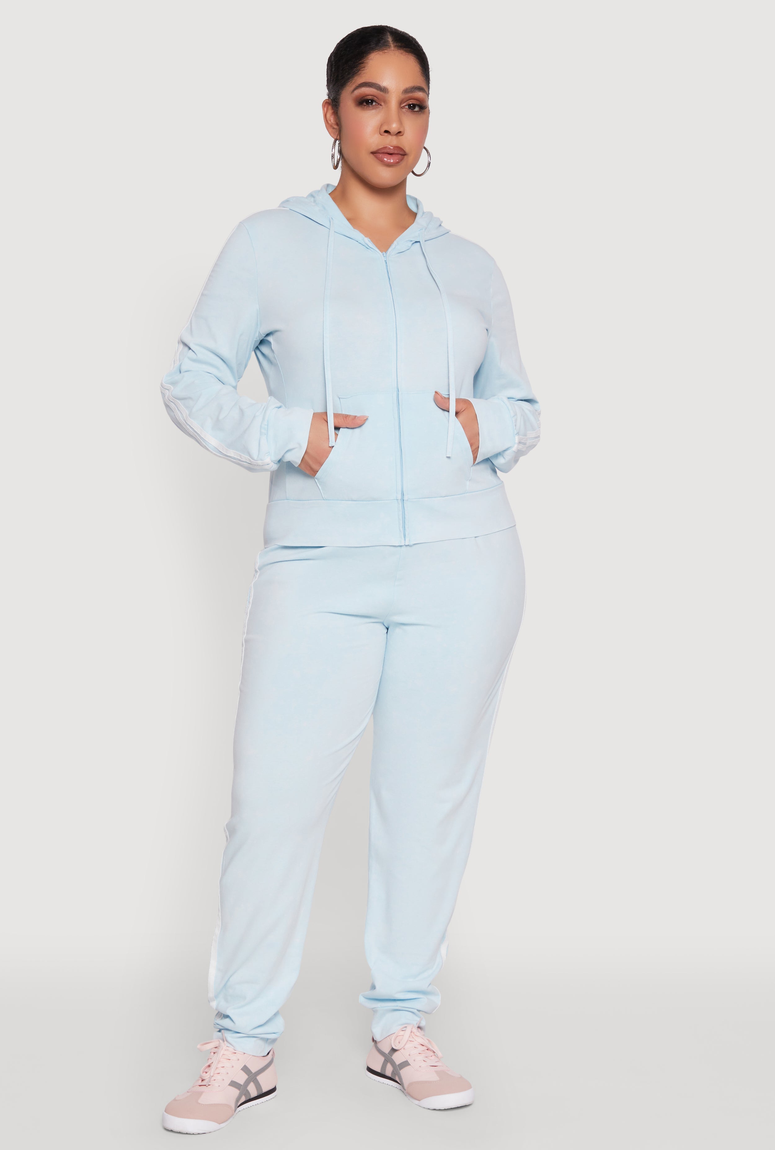 Plus Size Daisy Varsity Stripe Drawstring Joggers