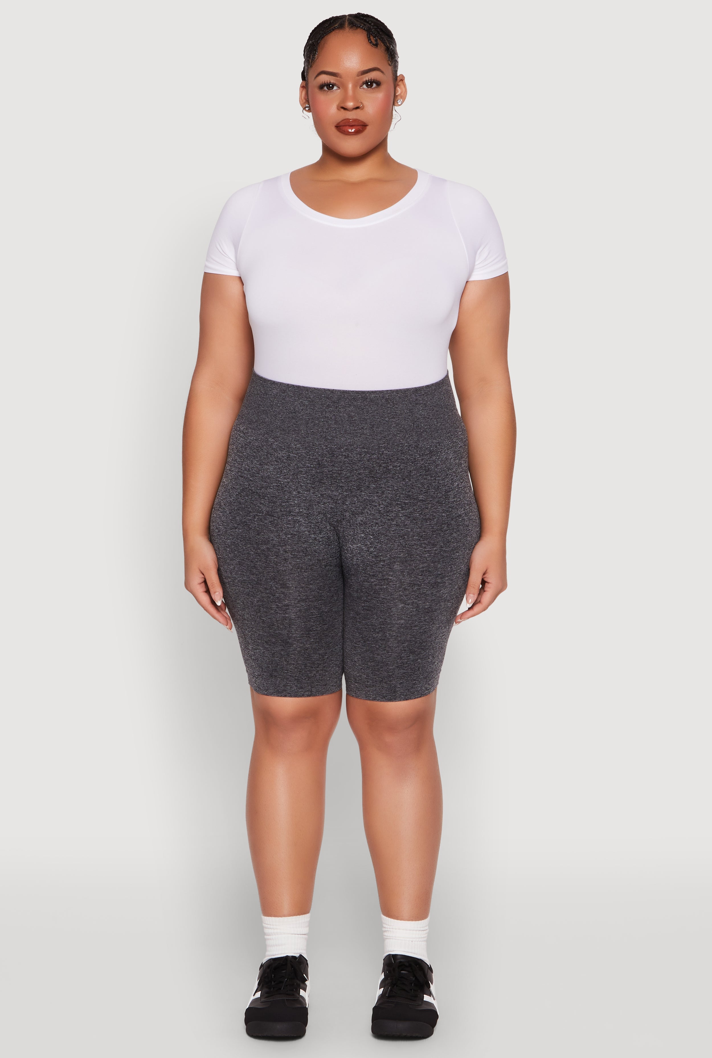 Plus Size Seamless High Waist Bike Shorts