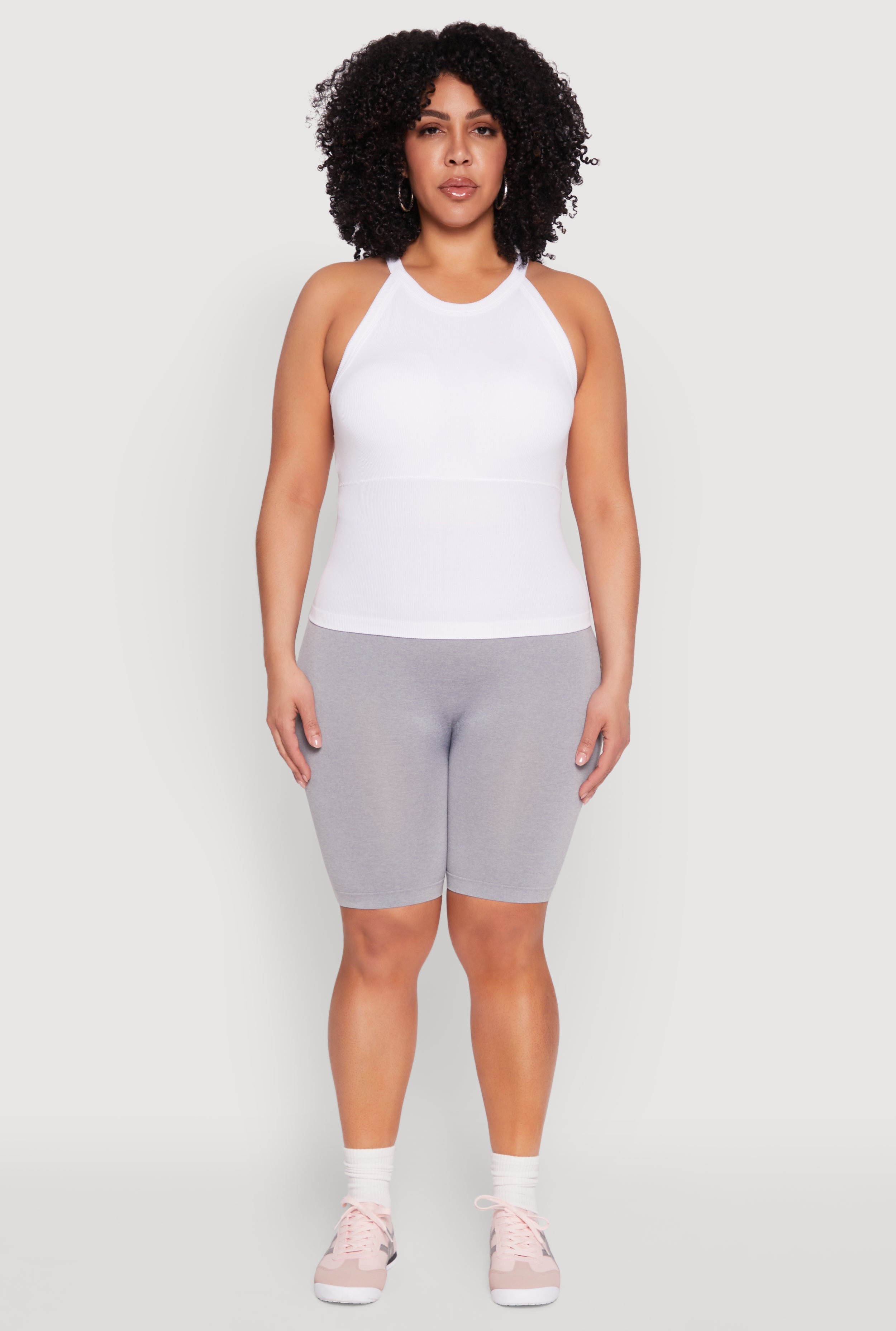 Plus Size Seamless High Waist Bike Shorts