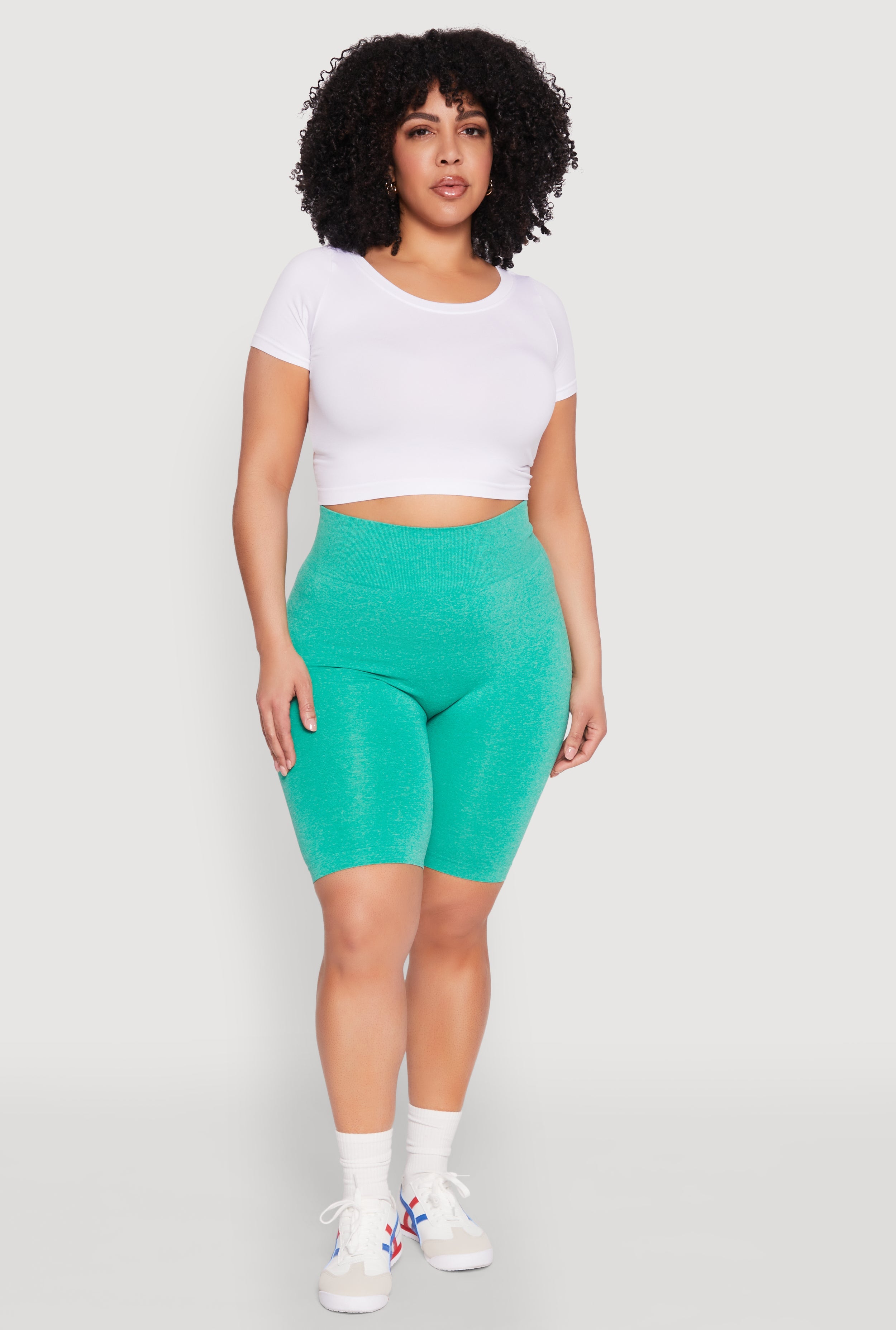 Plus Size Seamless High Waist Bike Shorts
