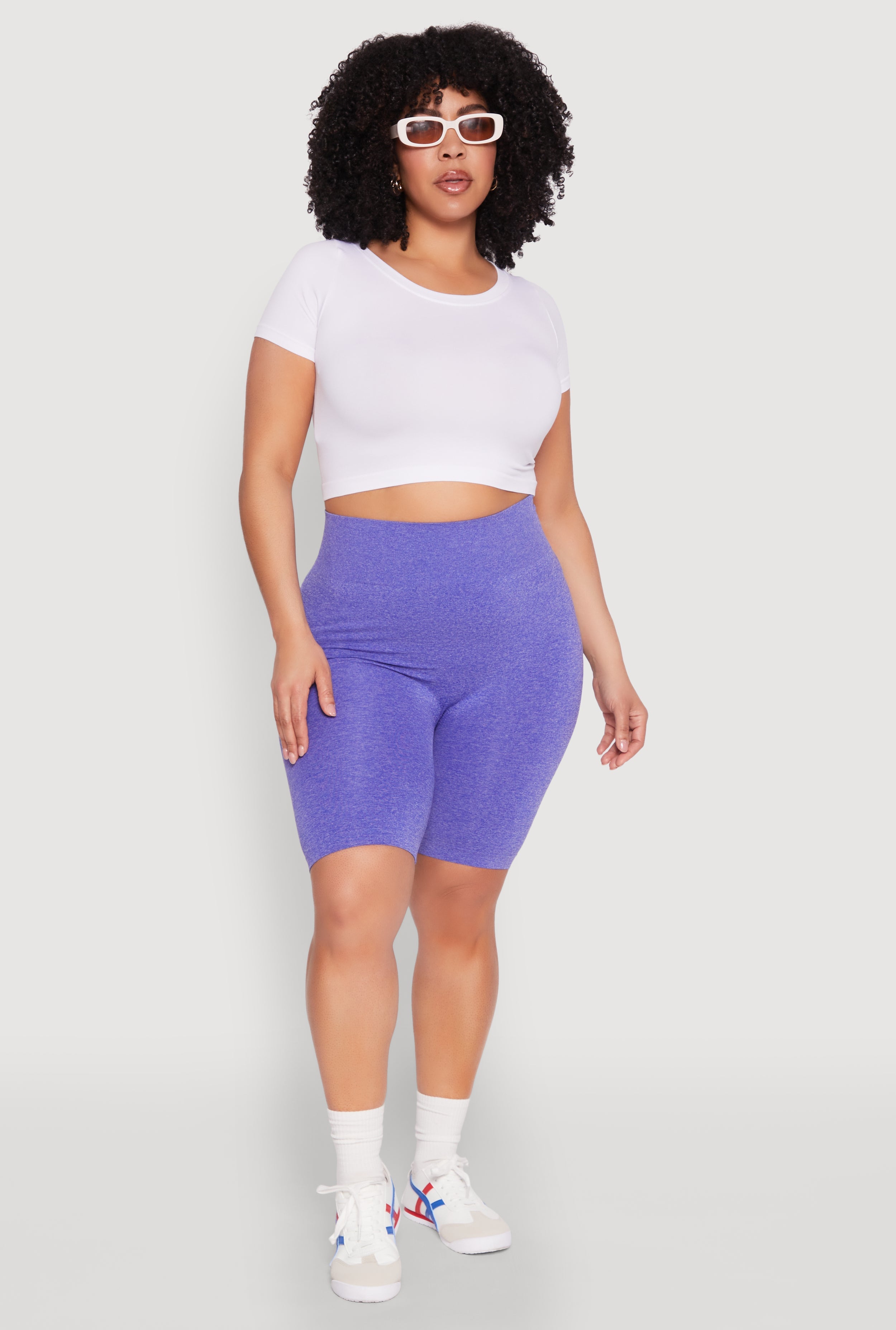 Plus Size Seamless High Waist Bike Shorts