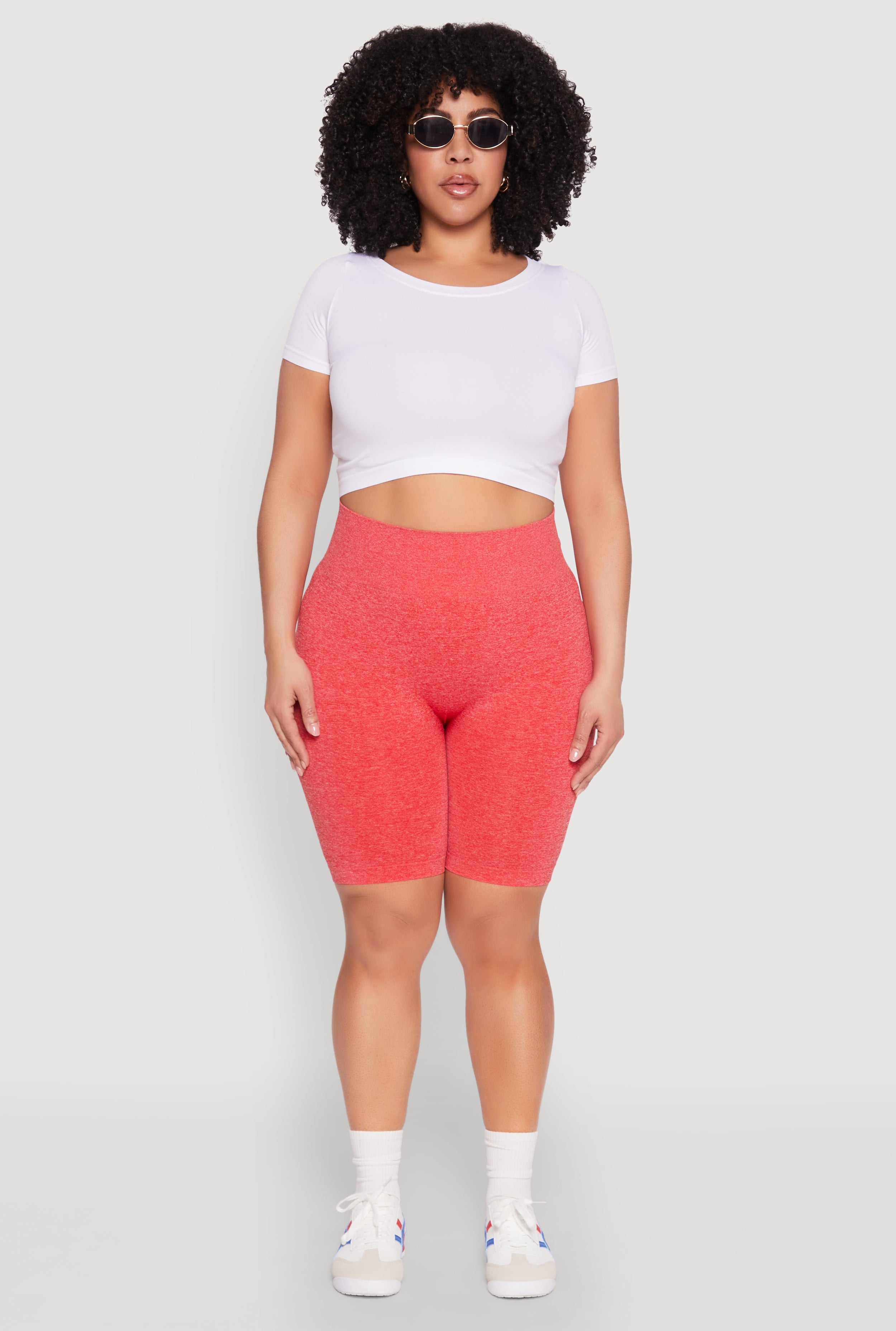 Plus Size Seamless High Waist Bike Shorts