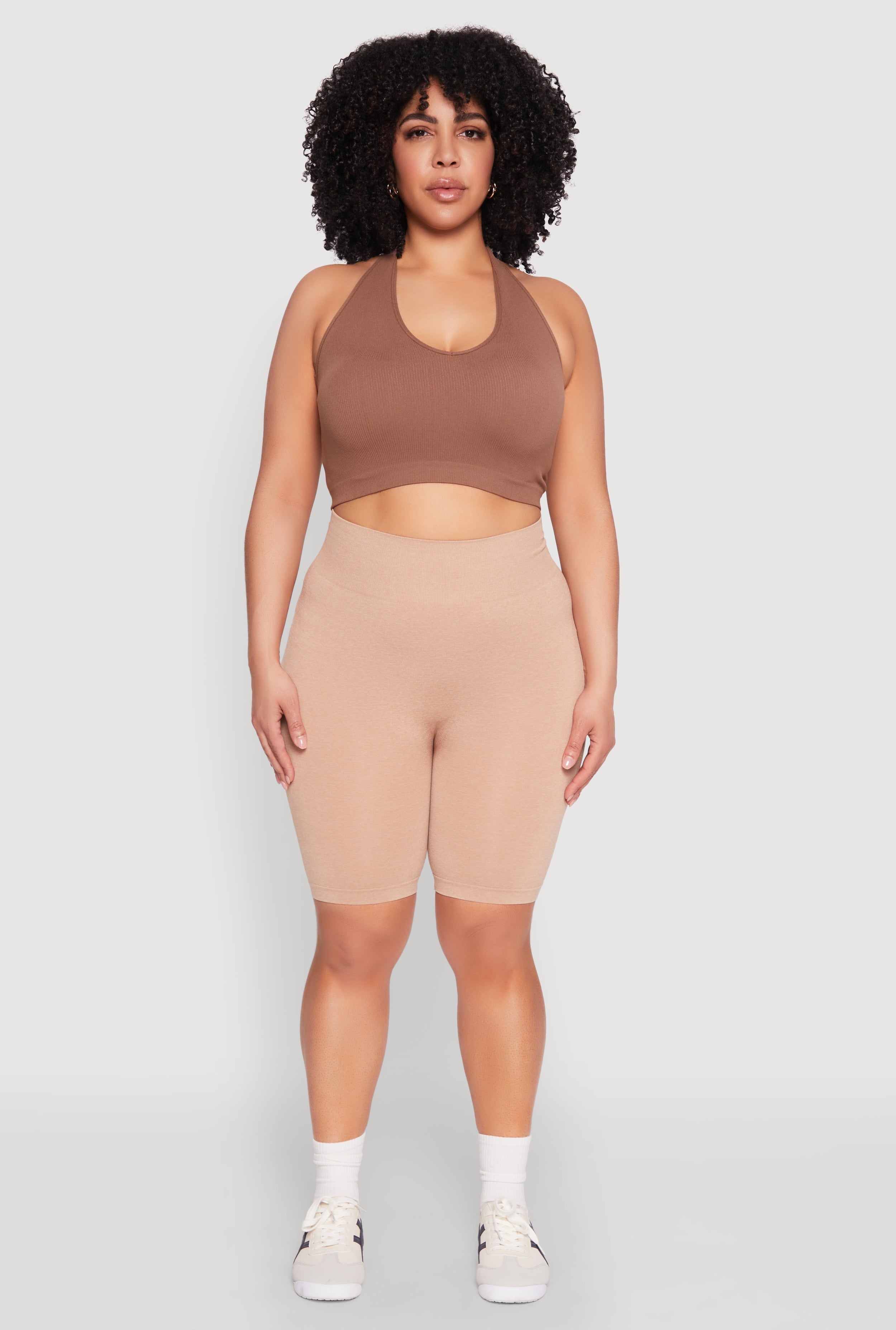 Plus Size Seamless High Waist Bike Shorts