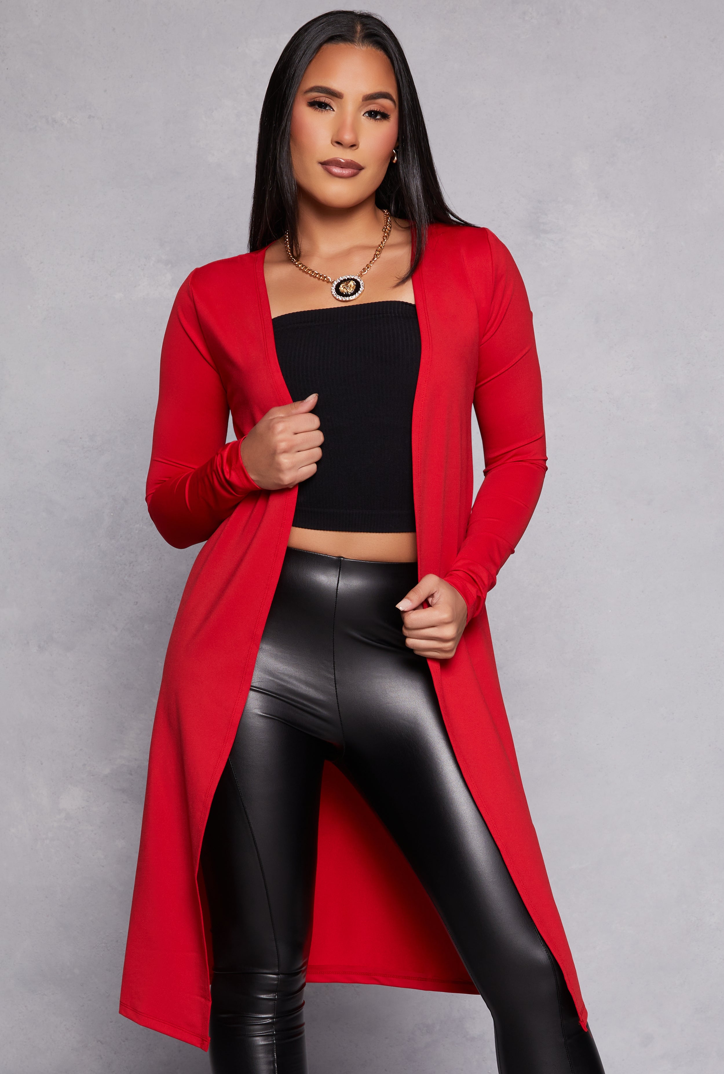 Long Sleeve Open Front Duster