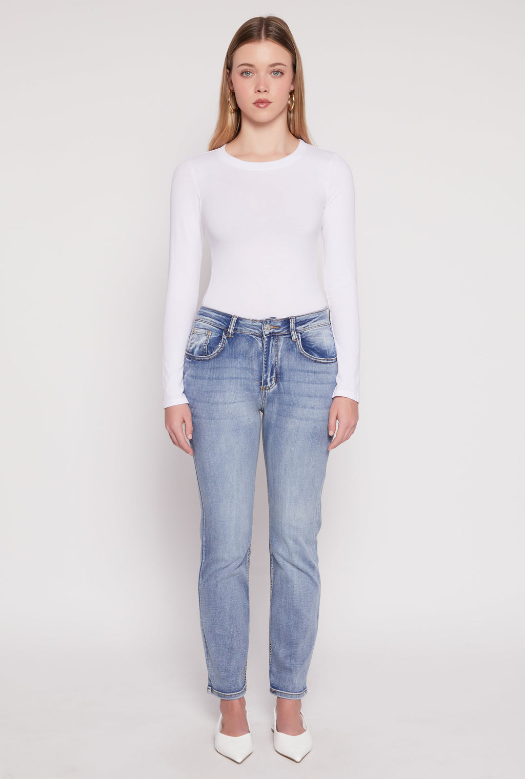 WAX Straight Leg Whiskered Jeans