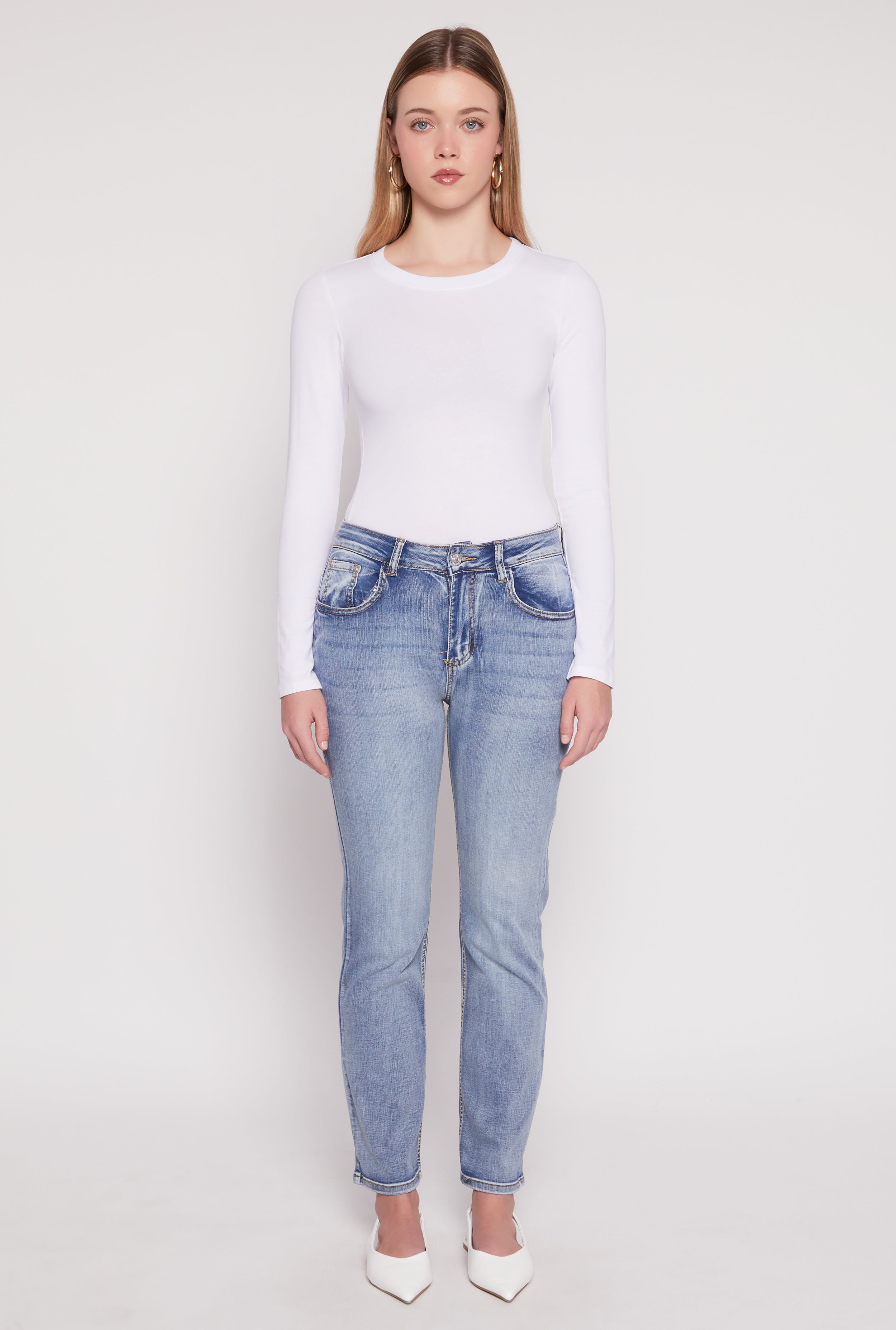 WAX Straight Leg Whiskered Jeans