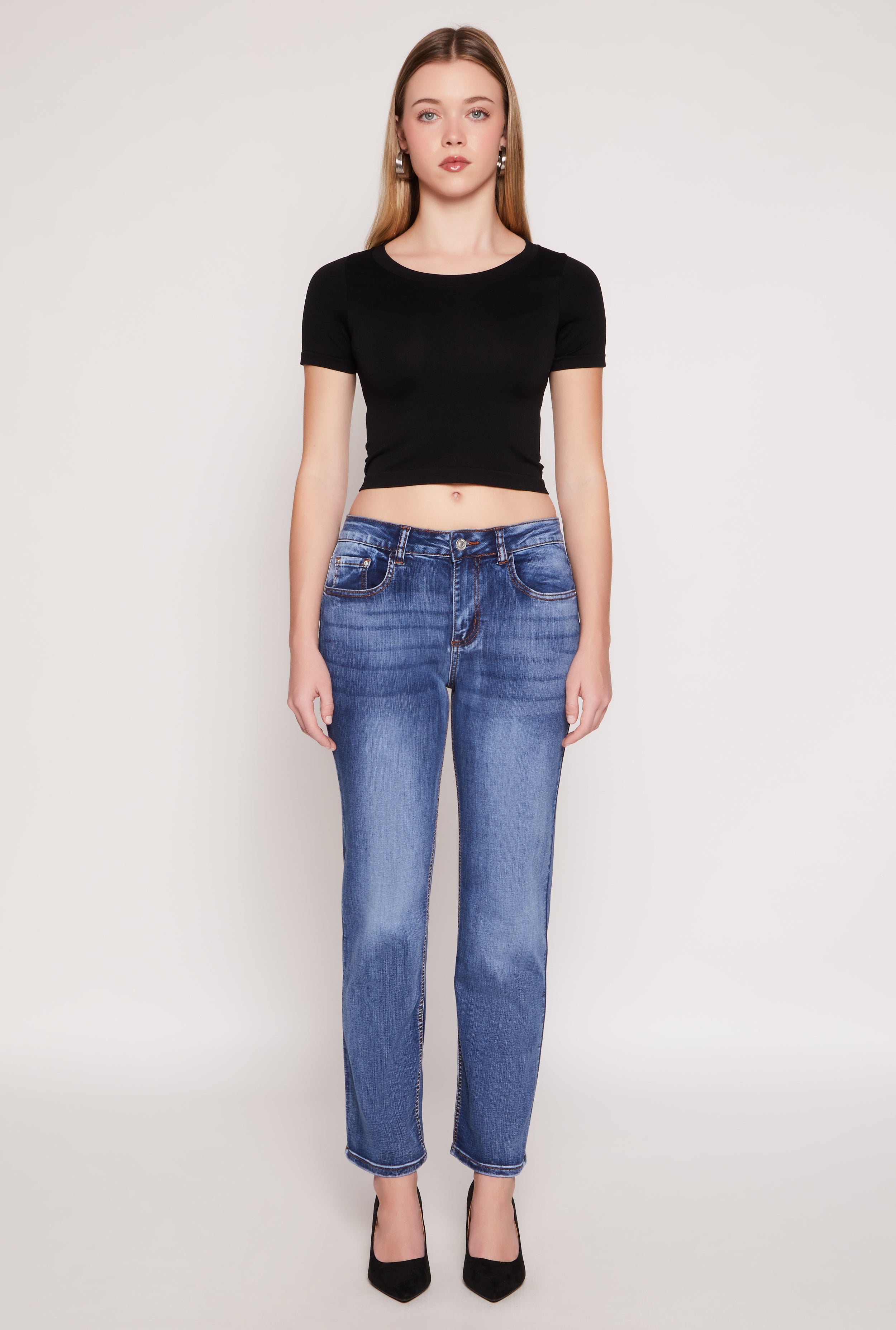 WAX Straight Leg Whiskered Jeans