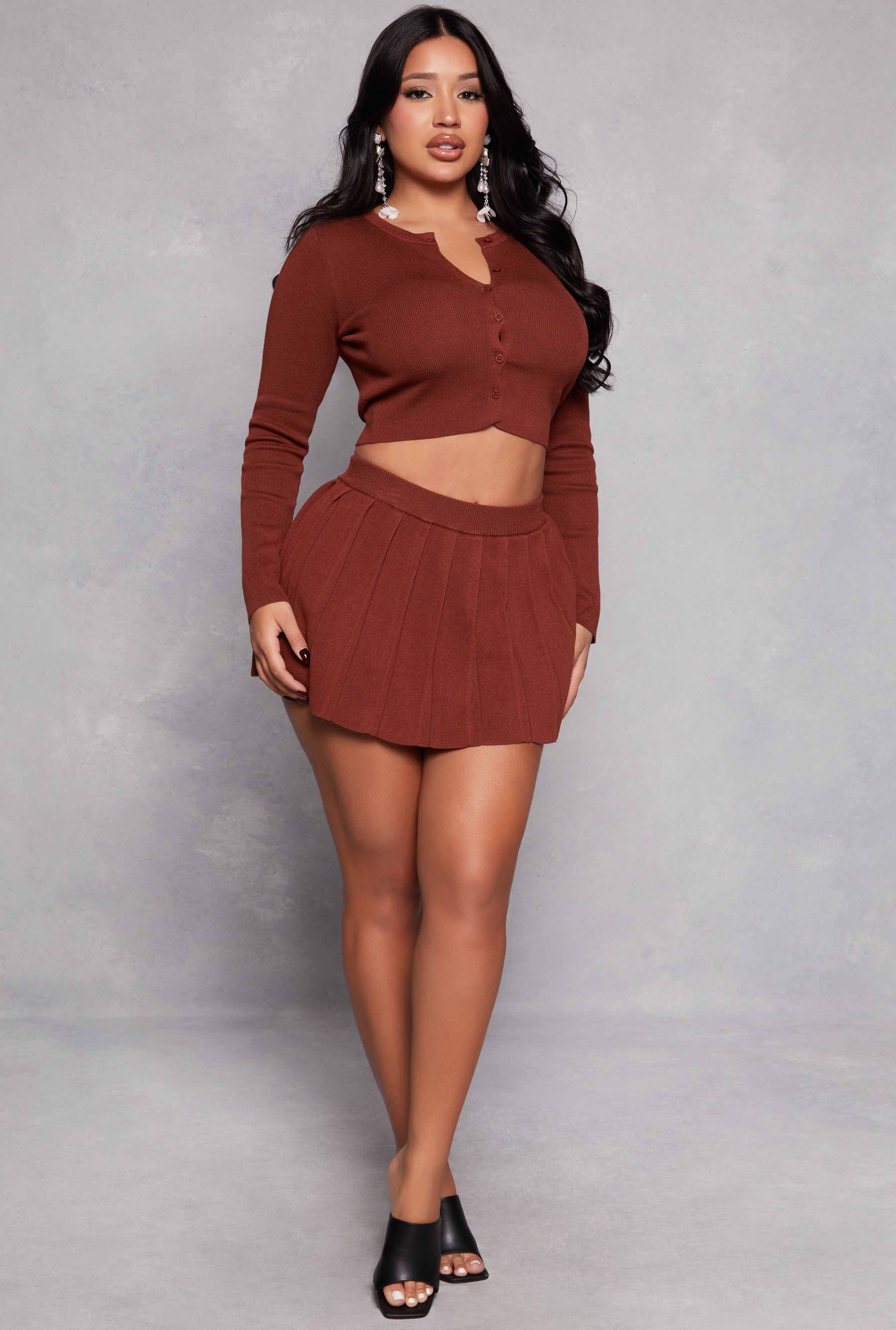 Daisy Knit Pleated Skirt