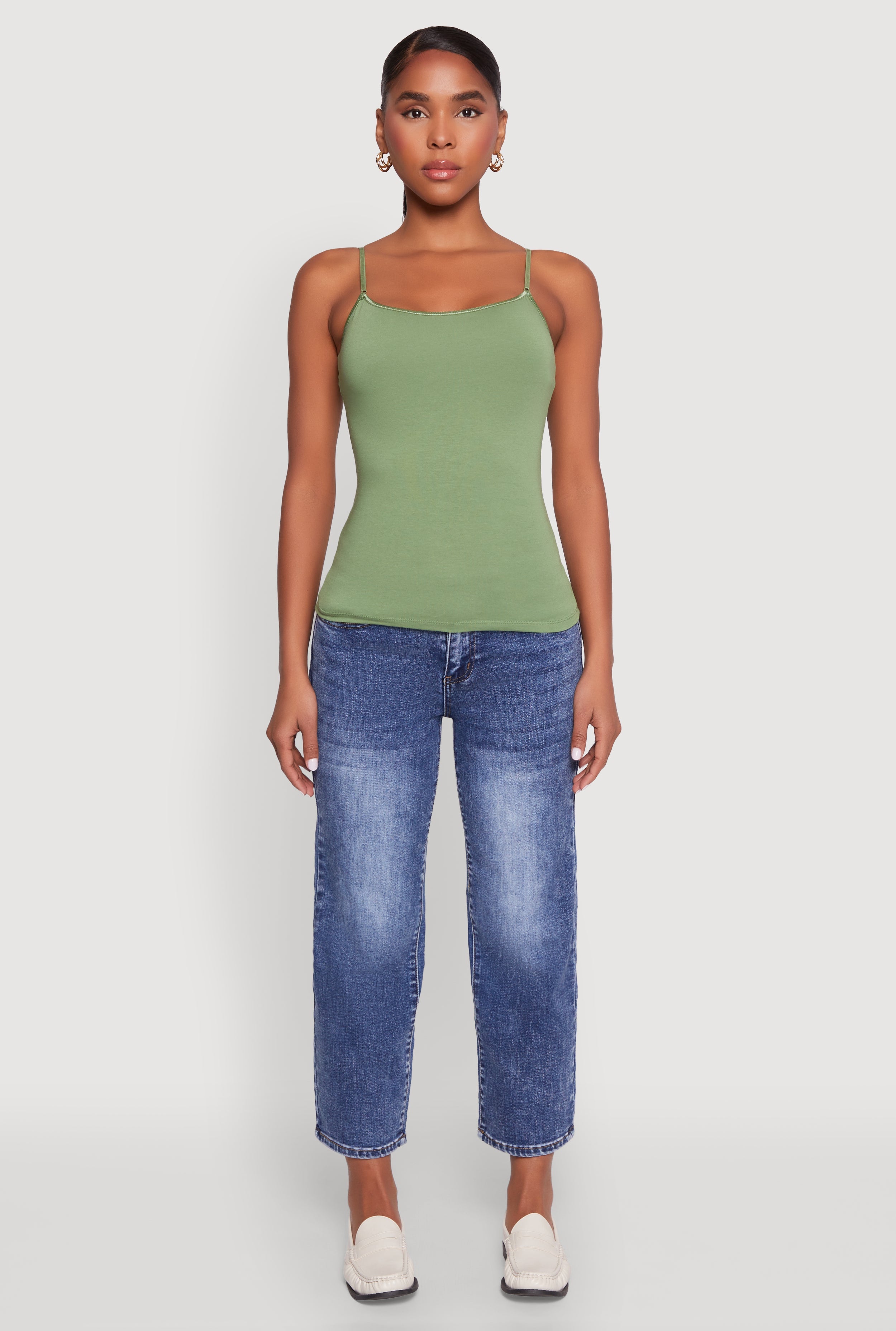 Scoop Neck Shelf Bra Cami