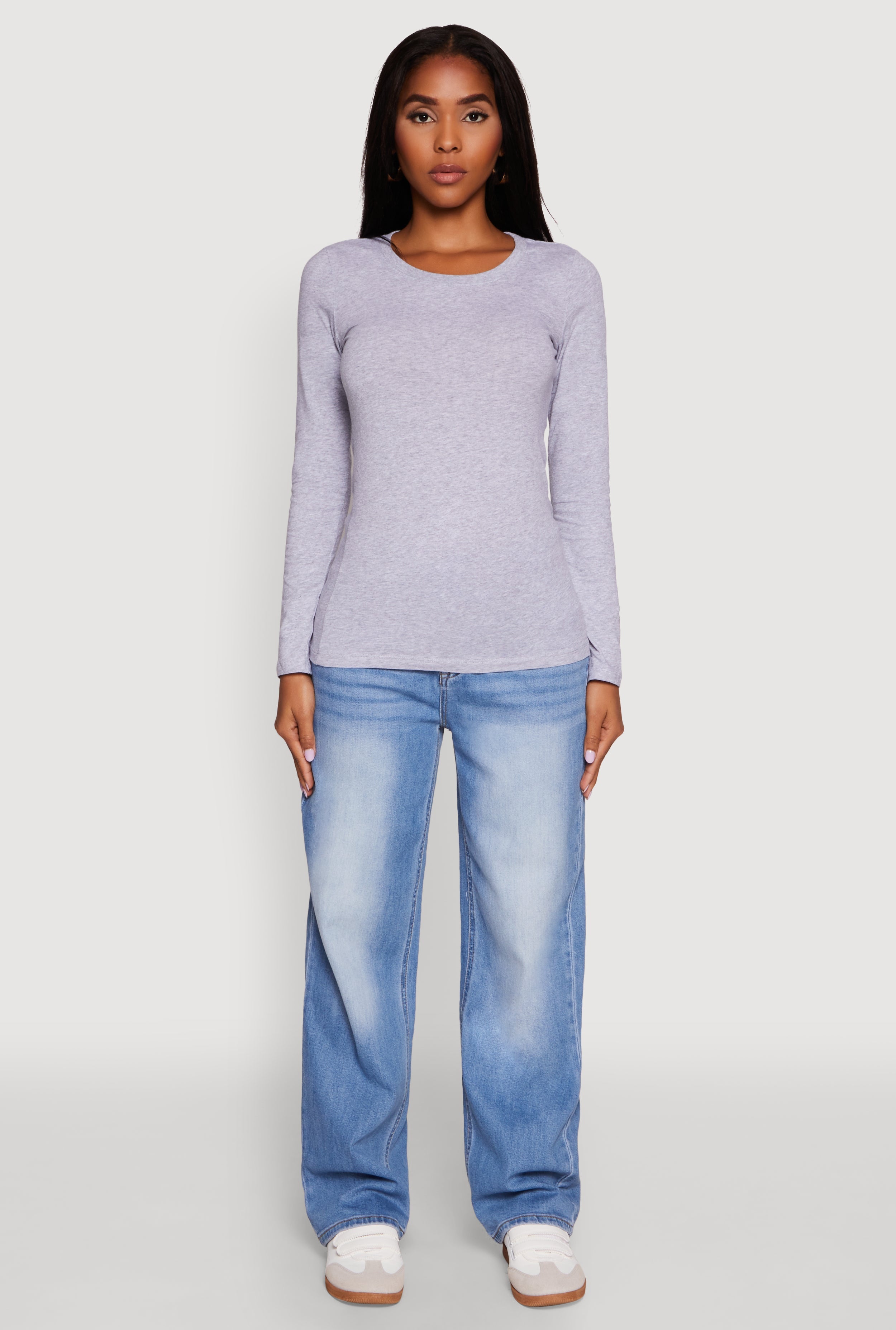 Basic Long Sleeve Crew Neck T Shirt