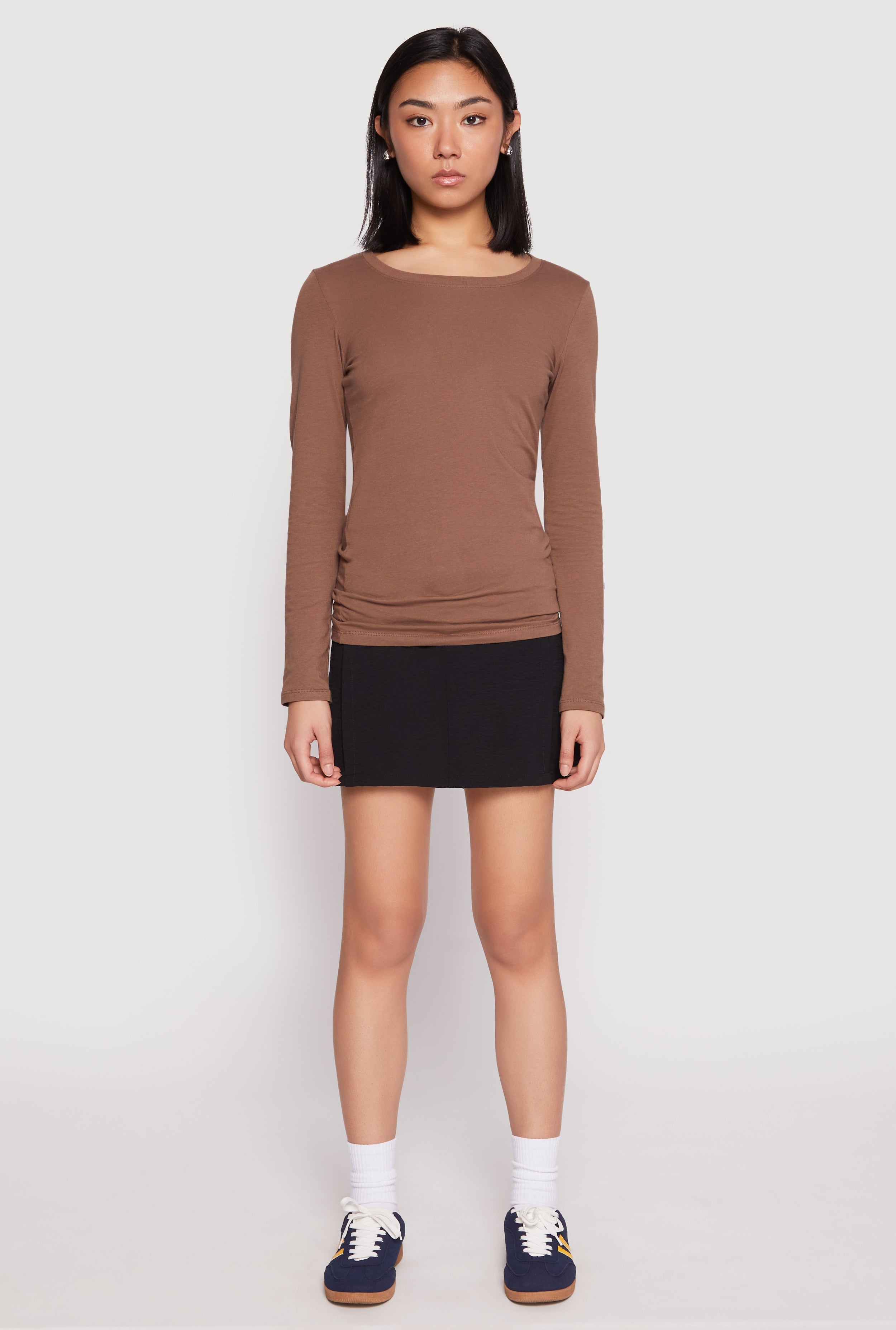Basic Long Sleeve Crew Neck T Shirt