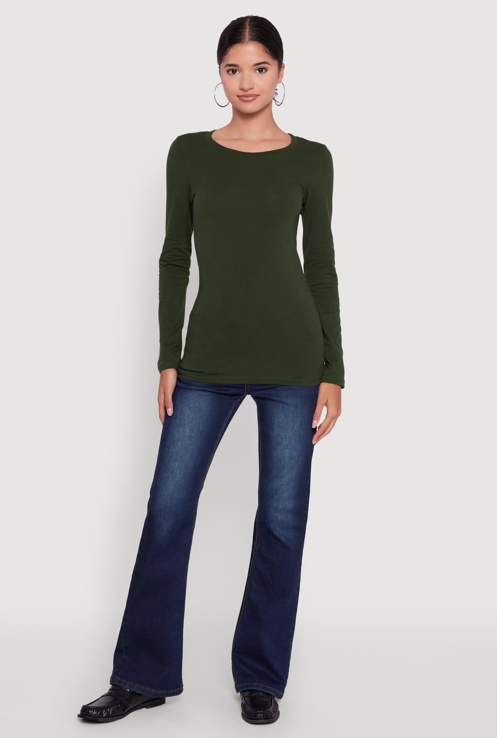 Basic Long Sleeve Crew Neck T Shirt