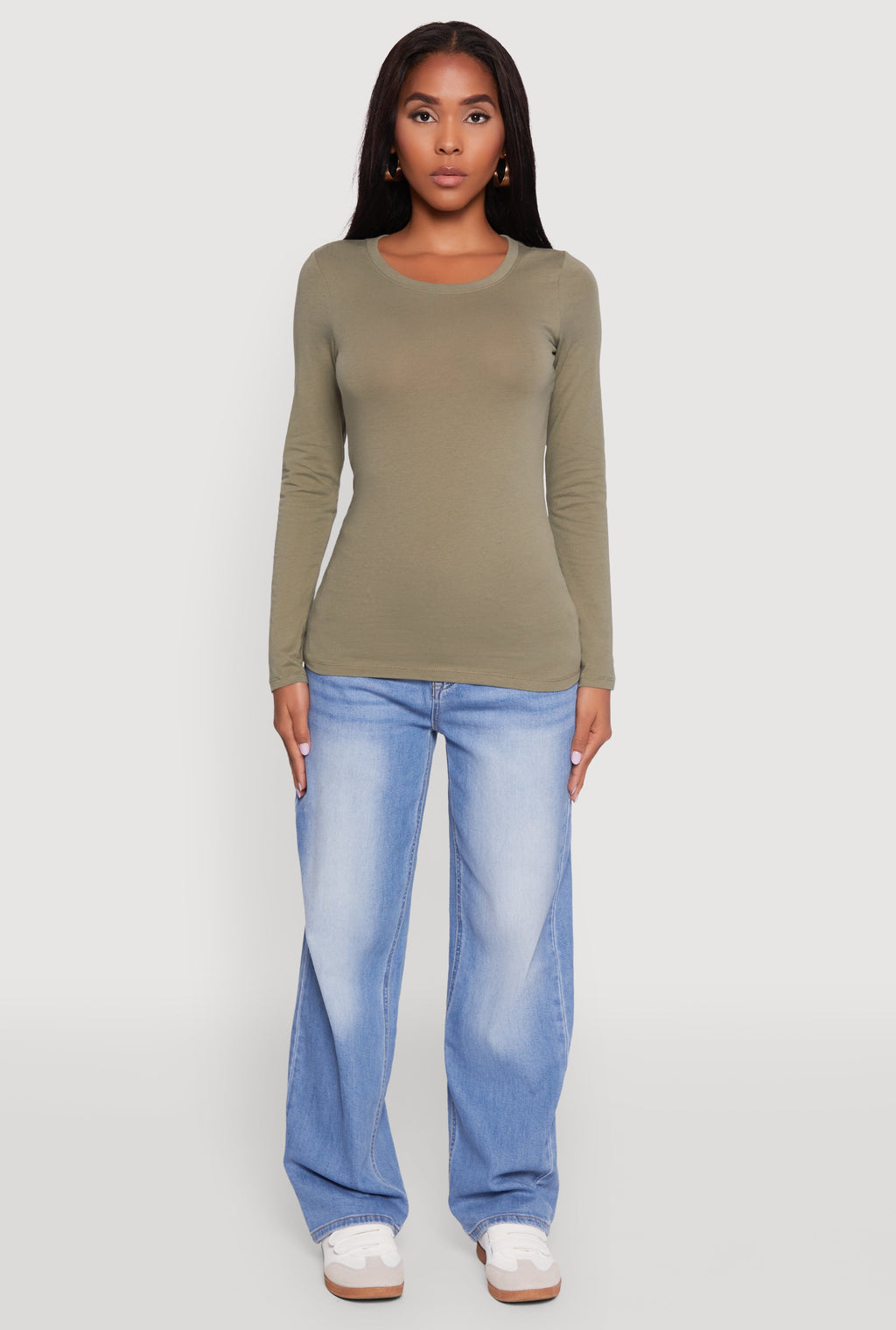 Basic Long Sleeve Crew Neck T Shirt