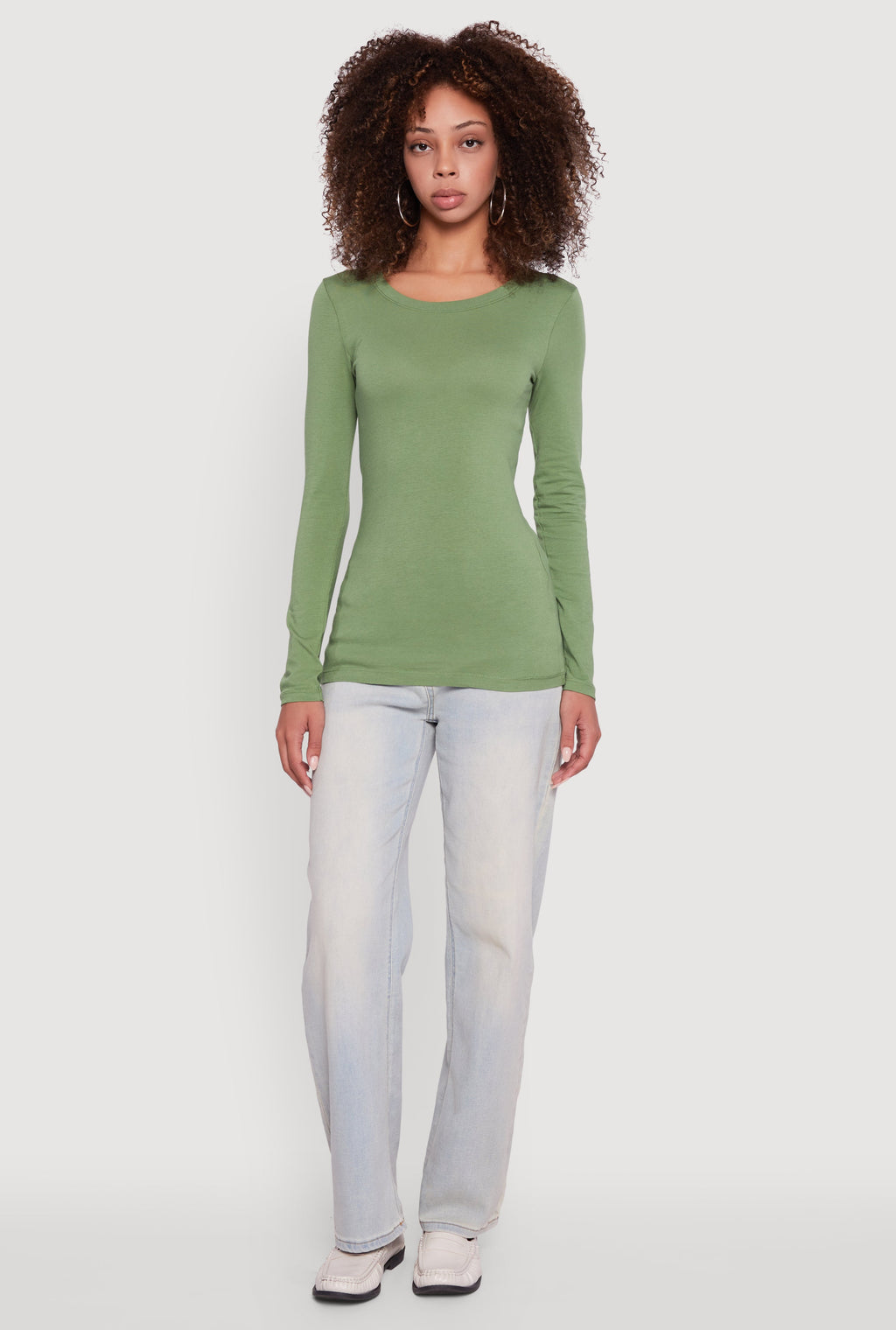 Basic Long Sleeve Crew Neck T Shirt