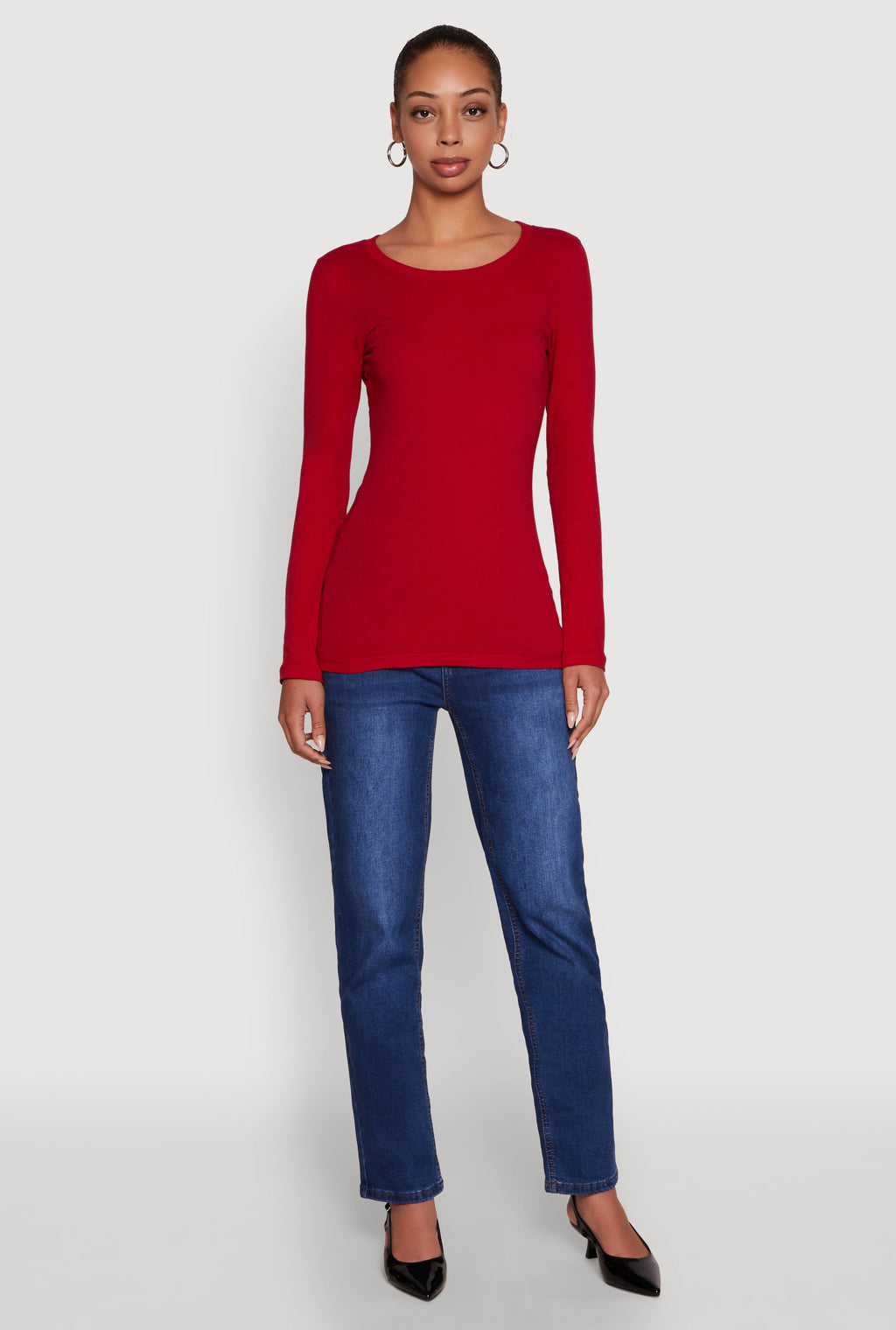 Basic Long Sleeve Crew Neck T Shirt