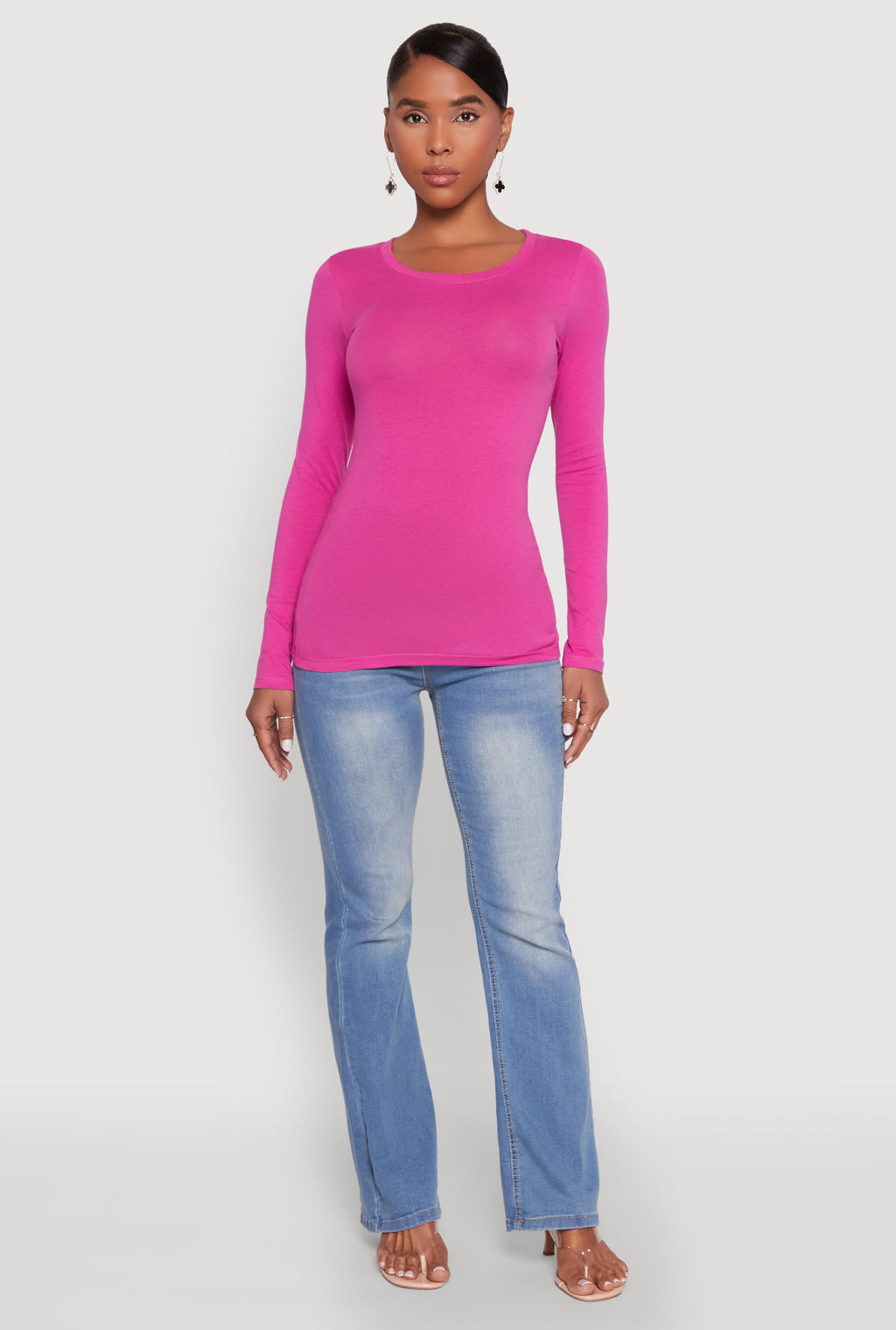 Basic Long Sleeve Crew Neck T Shirt