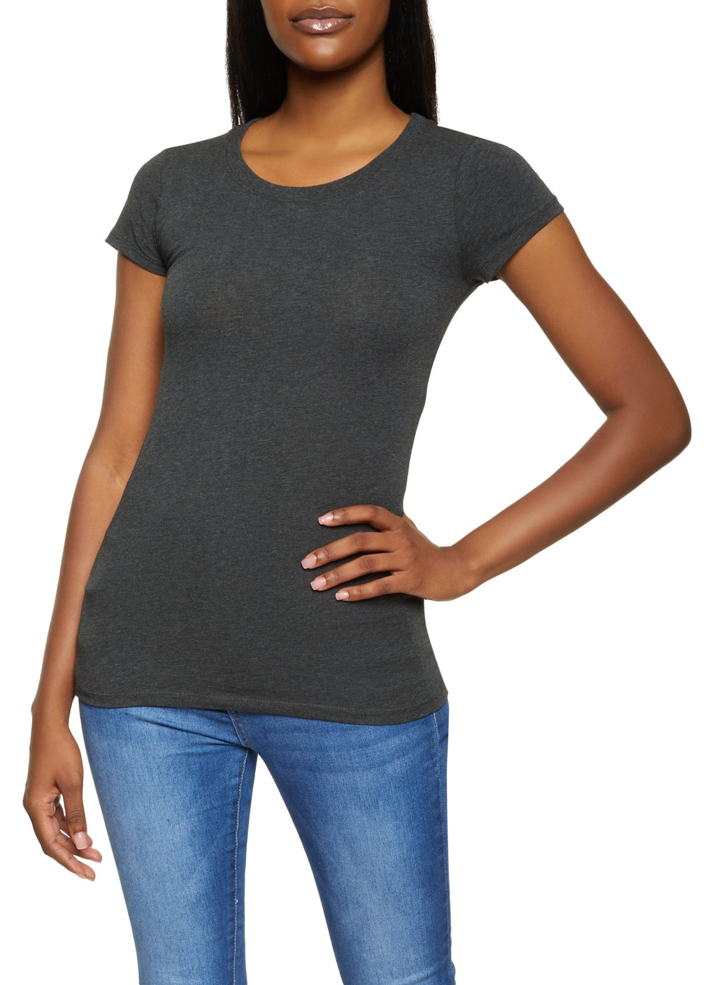 Solid Crew Neck Tee